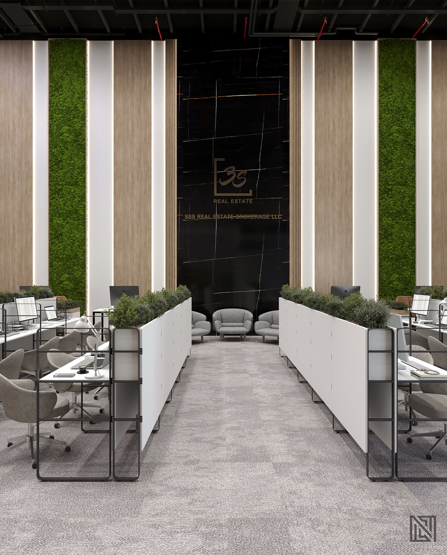 3S Real Estate — Office — commercial, view 3 of 18, Dubai, UAE. 3ds Max · Corona render by Nasmeer VM.