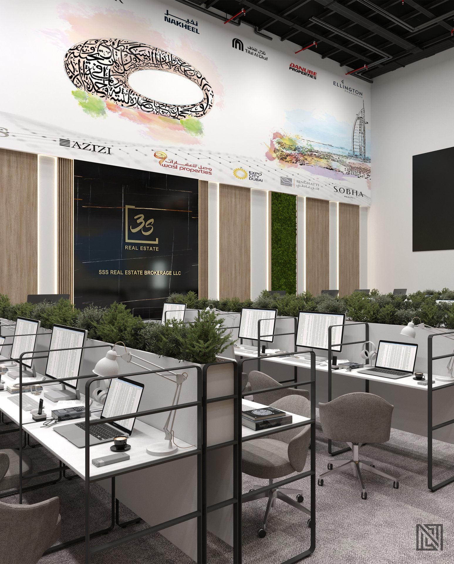 3S Real Estate — Office — commercial, view 5 of 18, Dubai, UAE. 3ds Max · Corona render by Nasmeer VM.