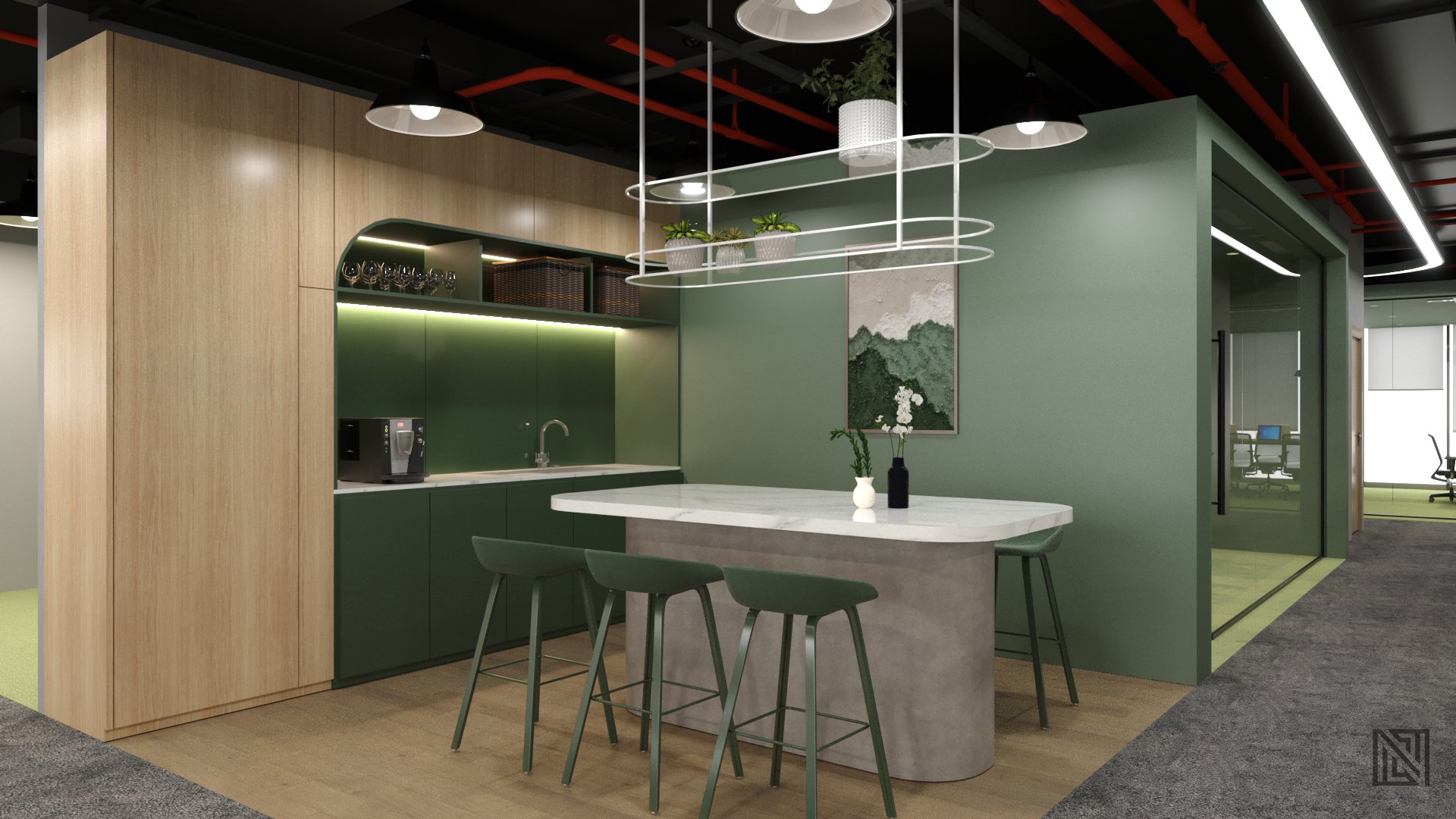 ADQ Office — commercial, view 11 of 12, Abu Dhabi, UAE. 3ds Max · Corona render by Nasmeer VM.