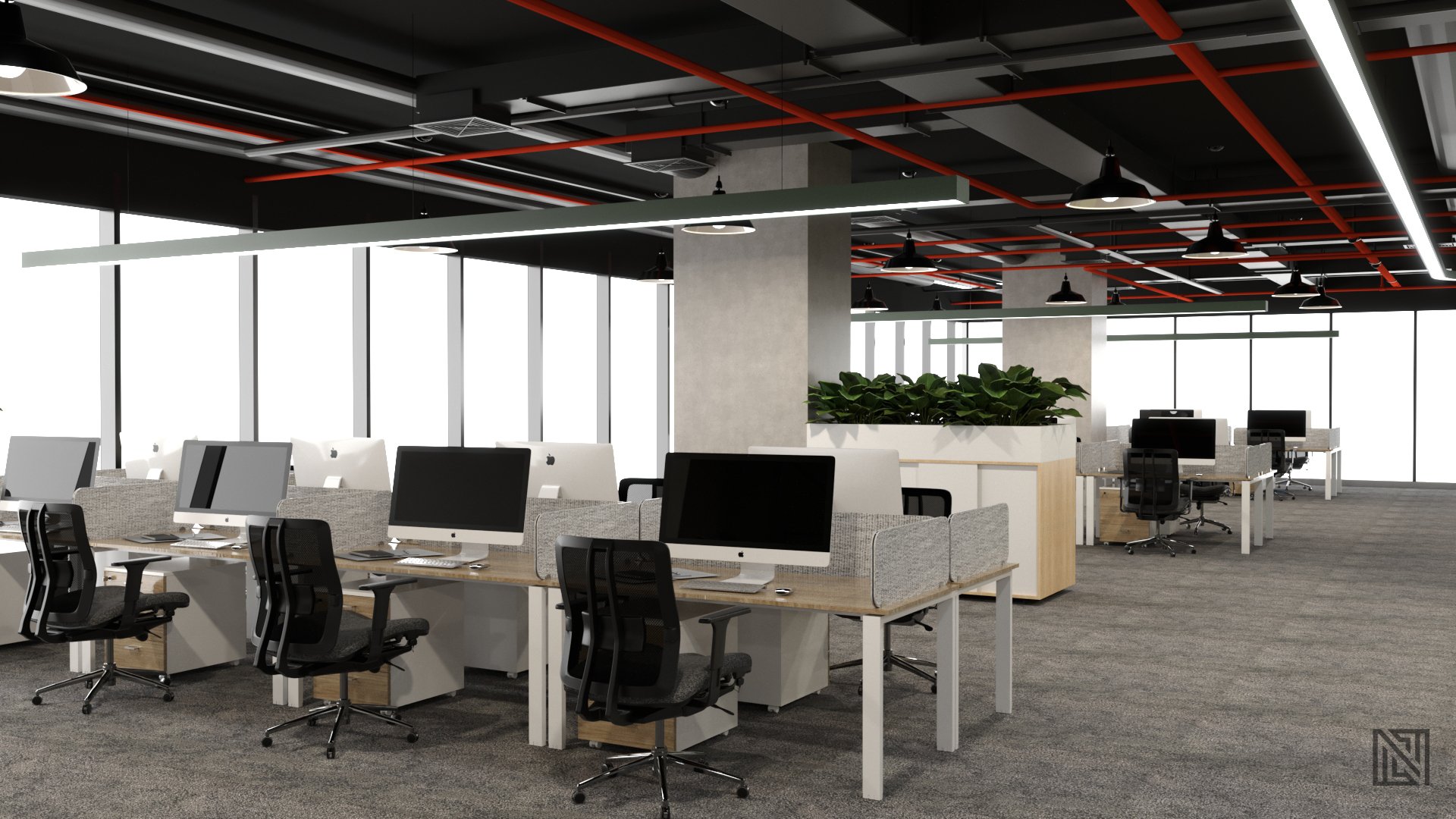 ADQ Office — commercial, view 3 of 12, Abu Dhabi, UAE. 3ds Max · Corona render by Nasmeer VM.