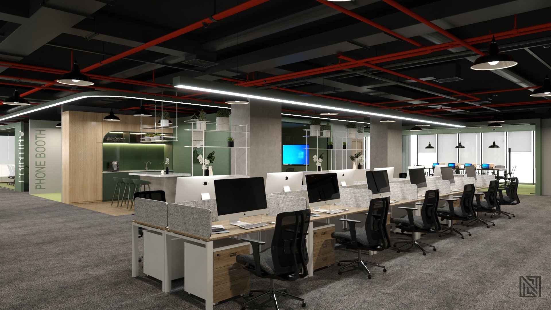 ADQ Office — commercial, view 4 of 12, Abu Dhabi, UAE. 3ds Max · Corona render by Nasmeer VM.