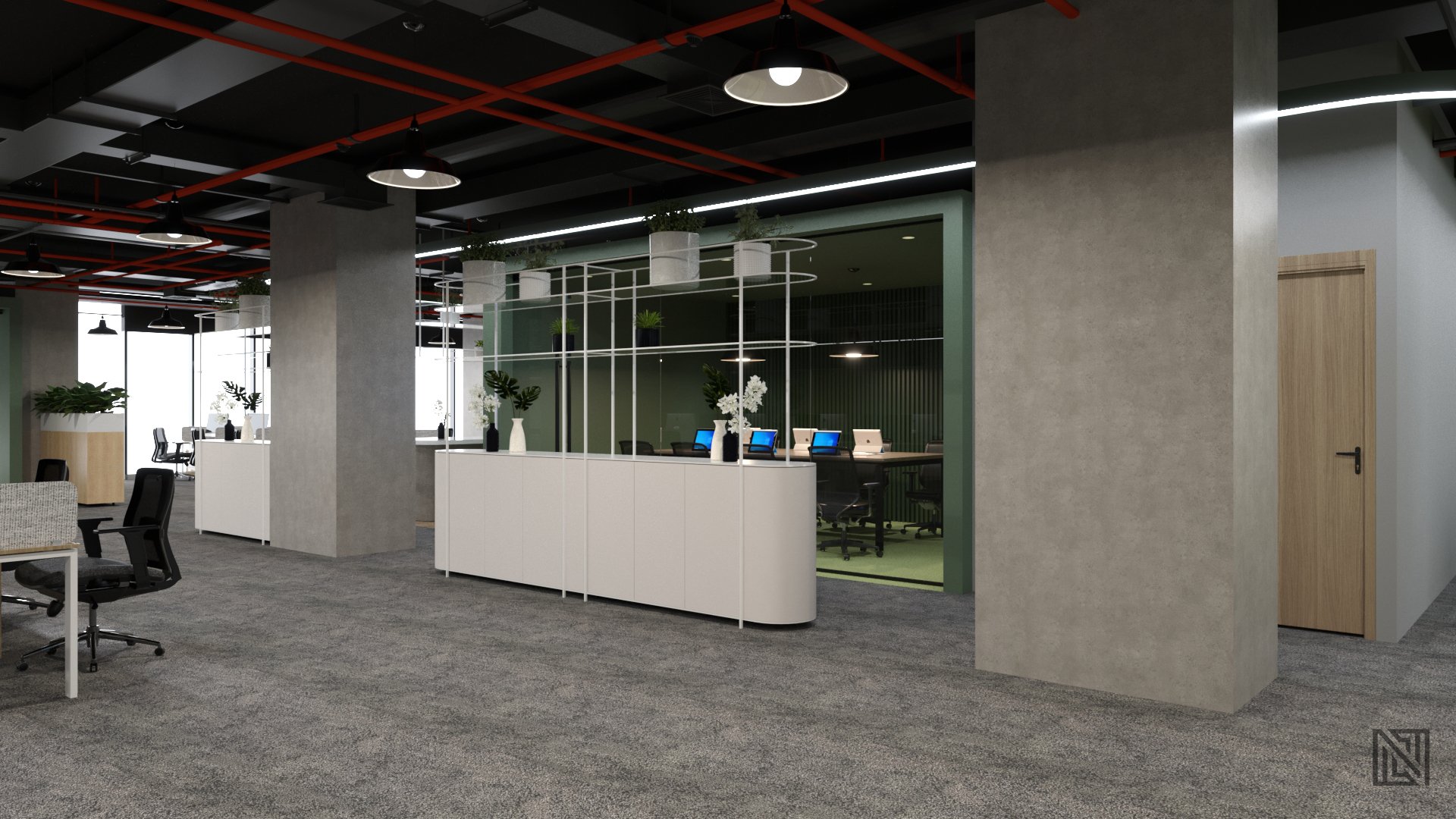 ADQ Office — commercial, view 6 of 12, Abu Dhabi, UAE. 3ds Max · Corona render by Nasmeer VM.