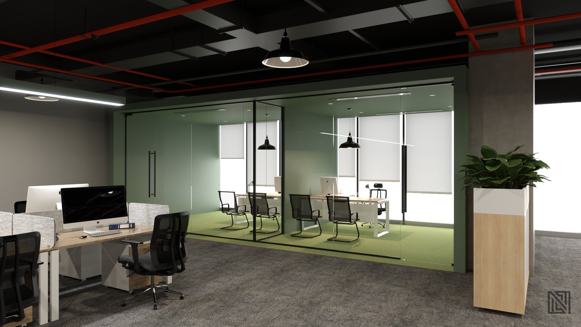 ADQ Office — commercial, view 7 of 12, Abu Dhabi, UAE. 3ds Max · Corona render by Nasmeer VM.