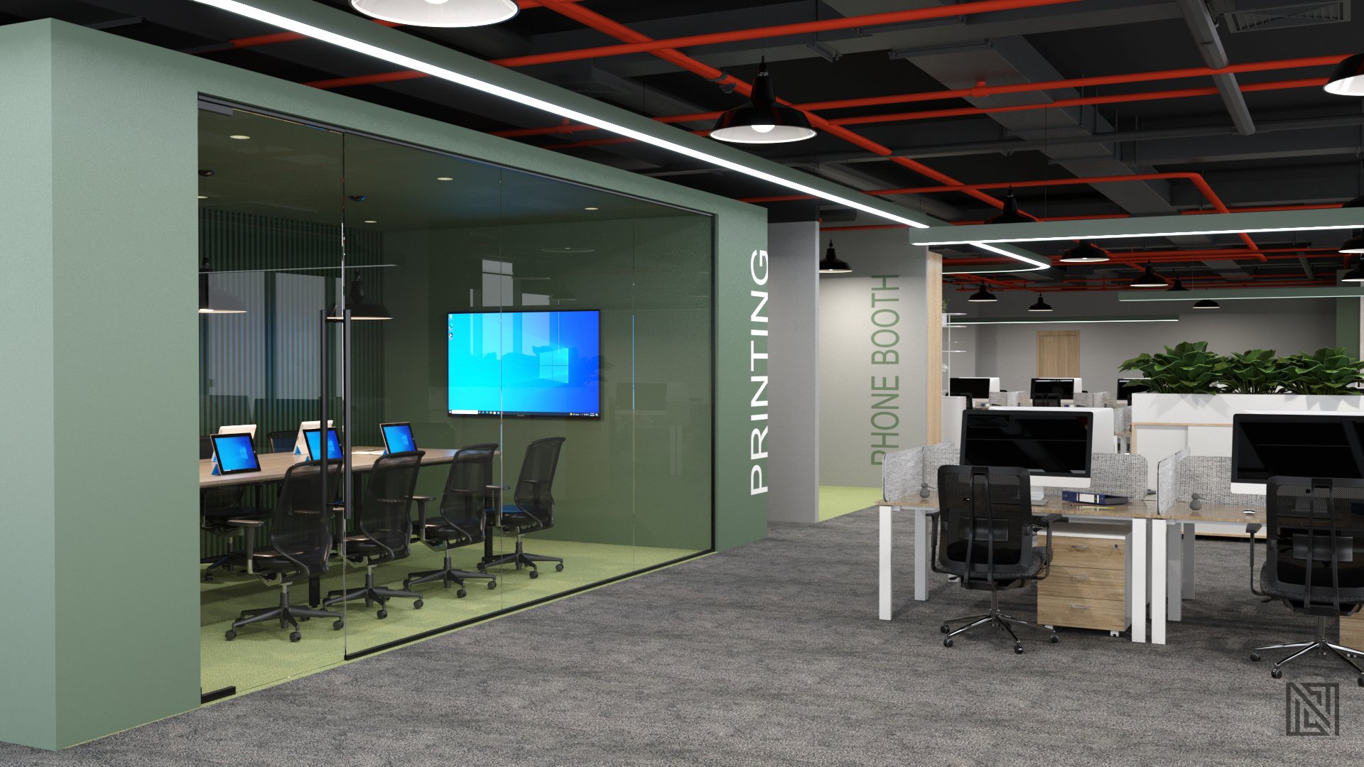 ADQ Office — commercial, view 9 of 12, Abu Dhabi, UAE. 3ds Max · Corona render by Nasmeer VM.