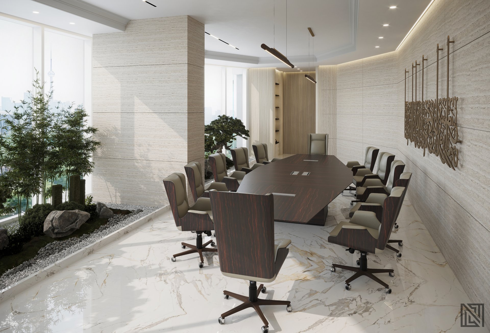 ATGC Project — architecture, view 10 of 37, Radiant Square Tower, Abu Dhabi. 3ds Max · Corona render by Nasmeer VM.