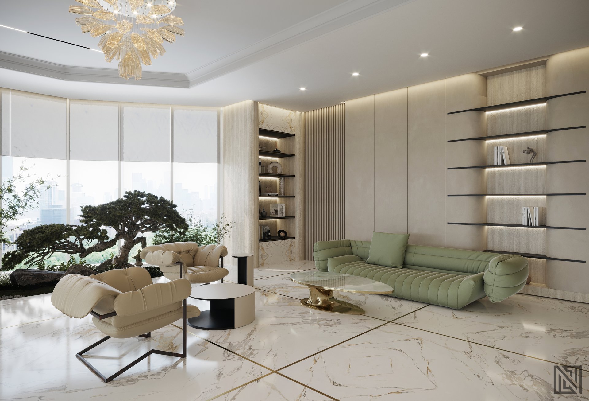 ATGC Project — architecture, view 21 of 37, Radiant Square Tower, Abu Dhabi. 3ds Max · Corona render by Nasmeer VM.