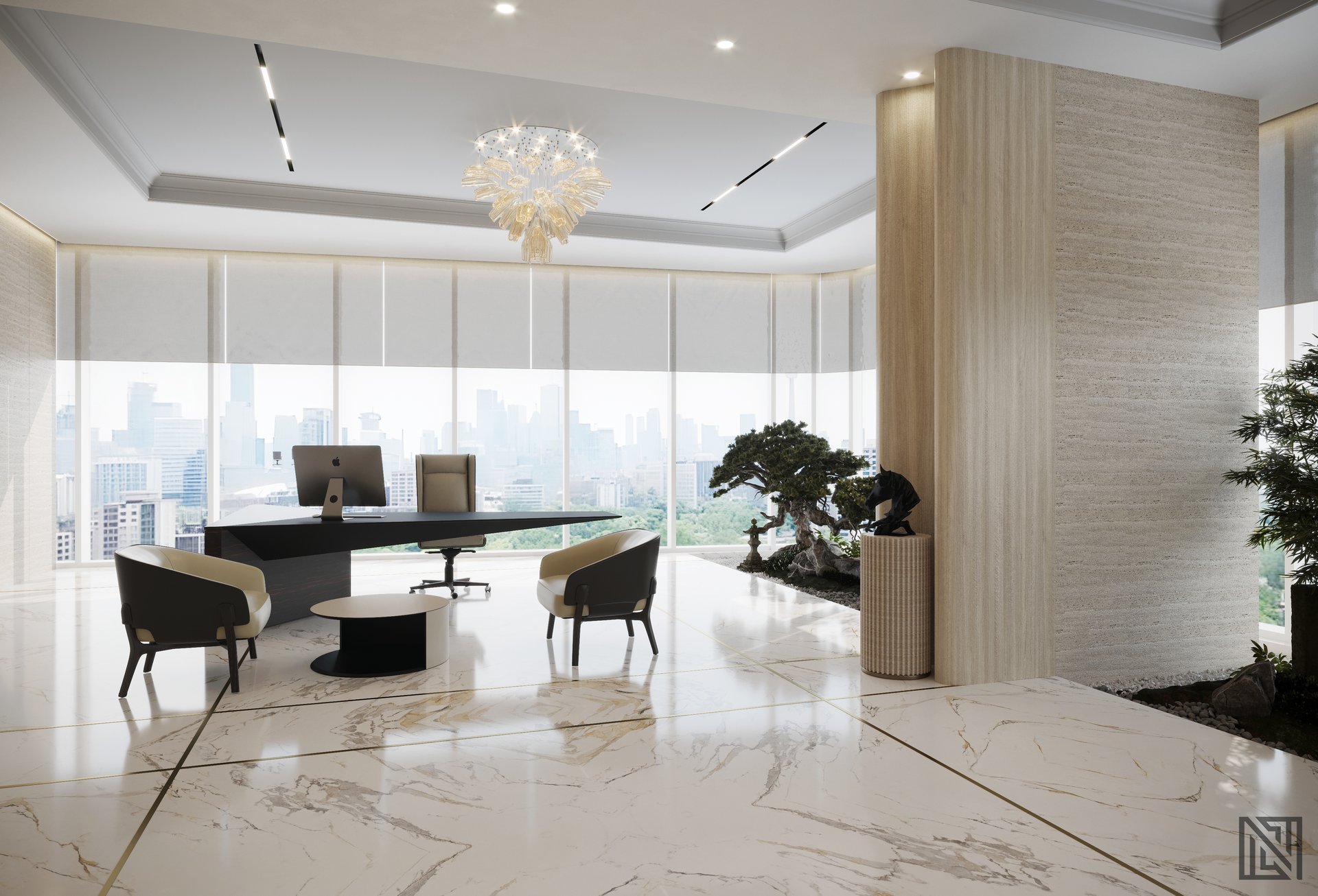 ATGC Project — architecture, view 22 of 37, Radiant Square Tower, Abu Dhabi. 3ds Max · Corona render by Nasmeer VM.