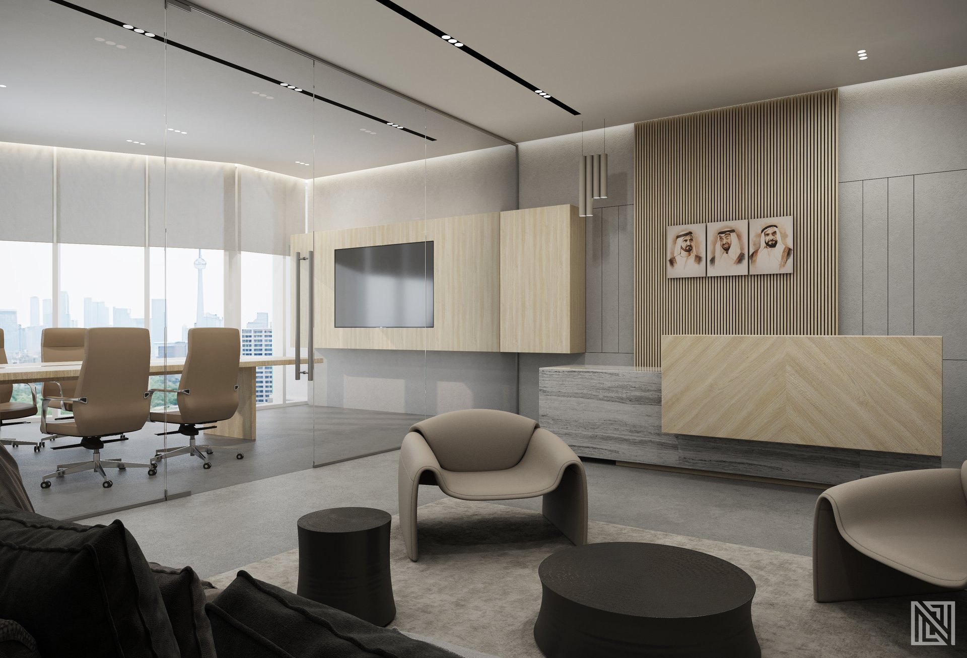 ATGC Project — architecture, view 34 of 37, Radiant Square Tower, Abu Dhabi. 3ds Max · Corona render by Nasmeer VM.