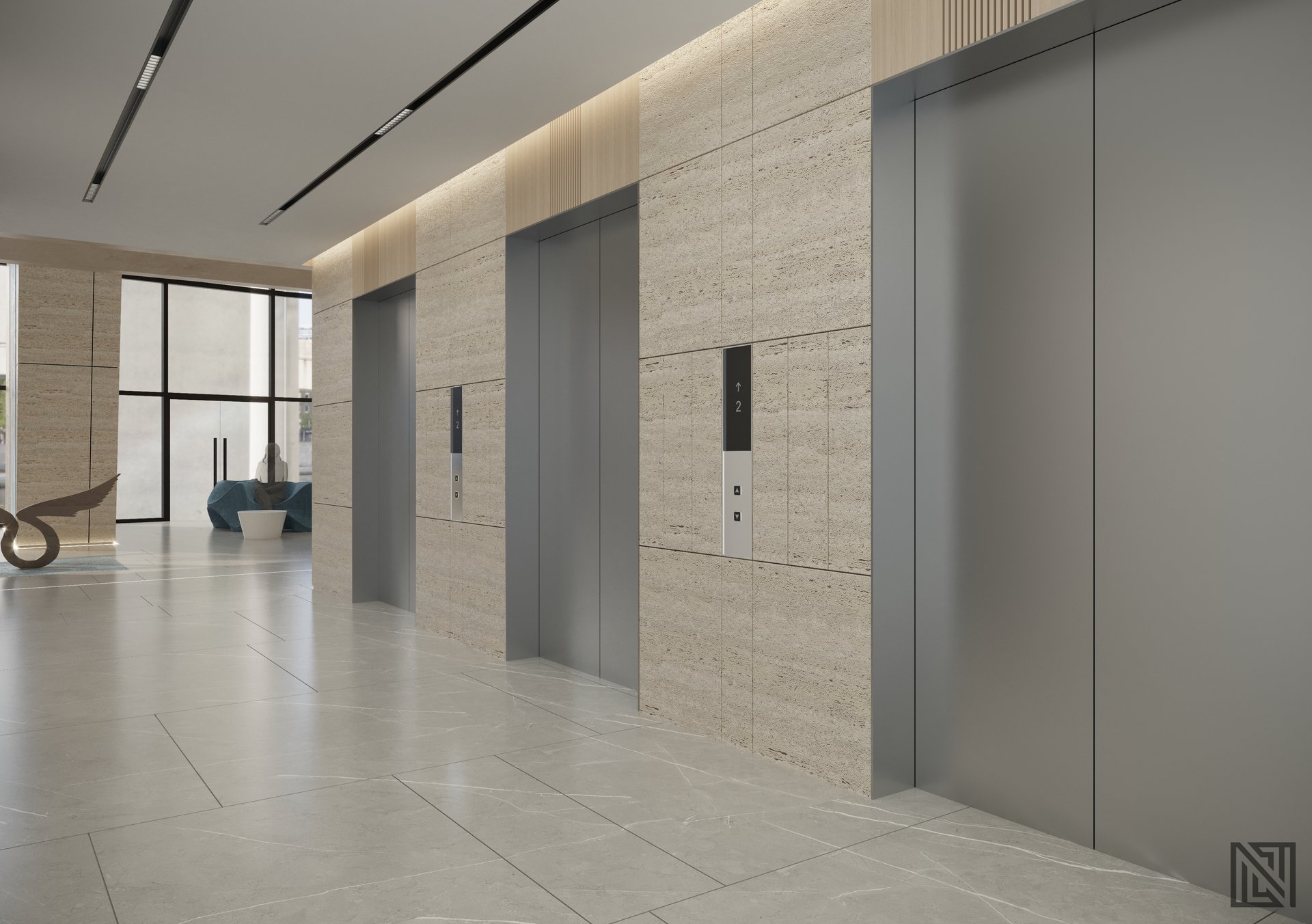 ATGC Project — architecture, view 4 of 37, Radiant Square Tower, Abu Dhabi. 3ds Max · Corona render by Nasmeer VM.
