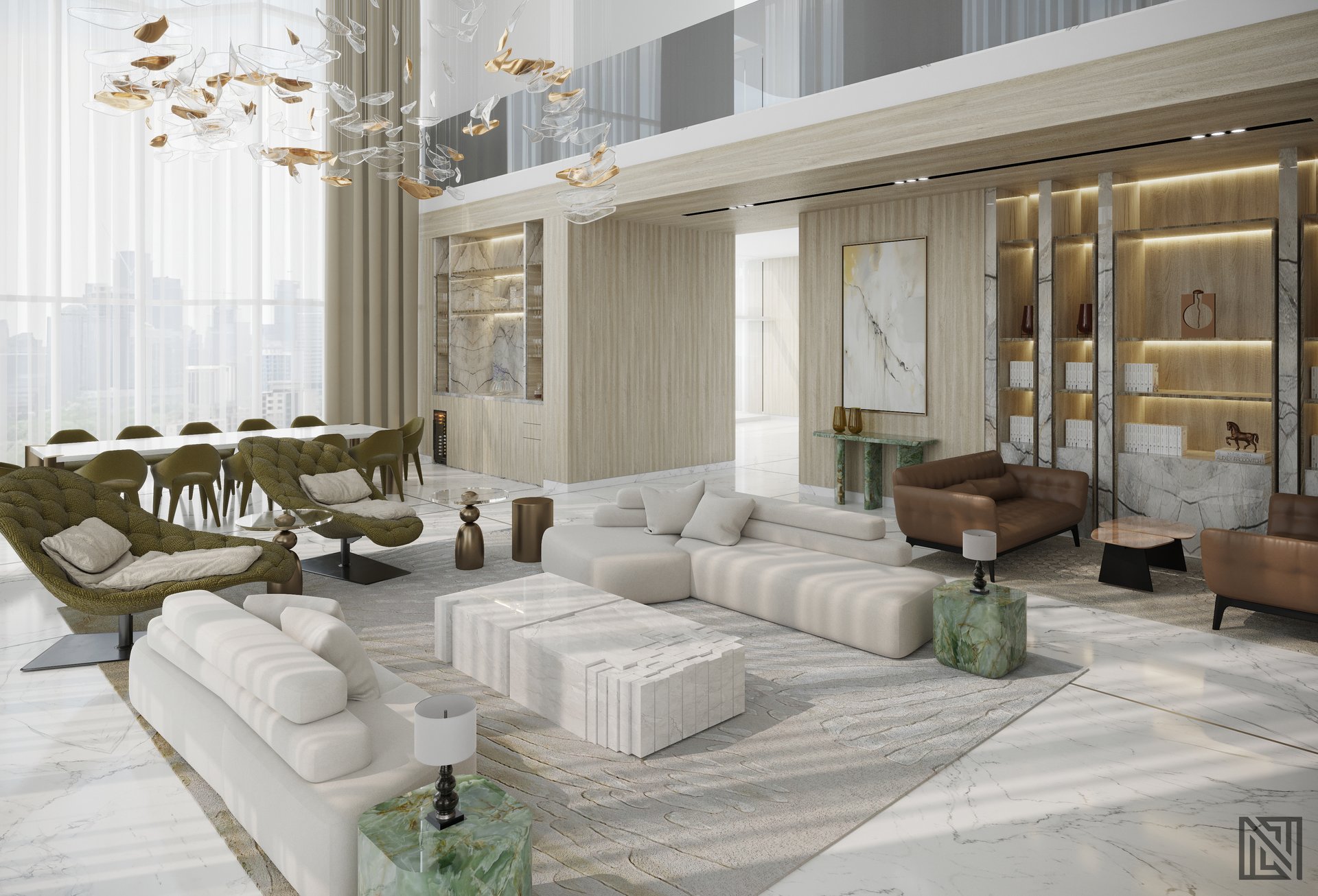 ATGC Project — architecture, view 8 of 37, Radiant Square Tower, Abu Dhabi. 3ds Max · Corona render by Nasmeer VM.