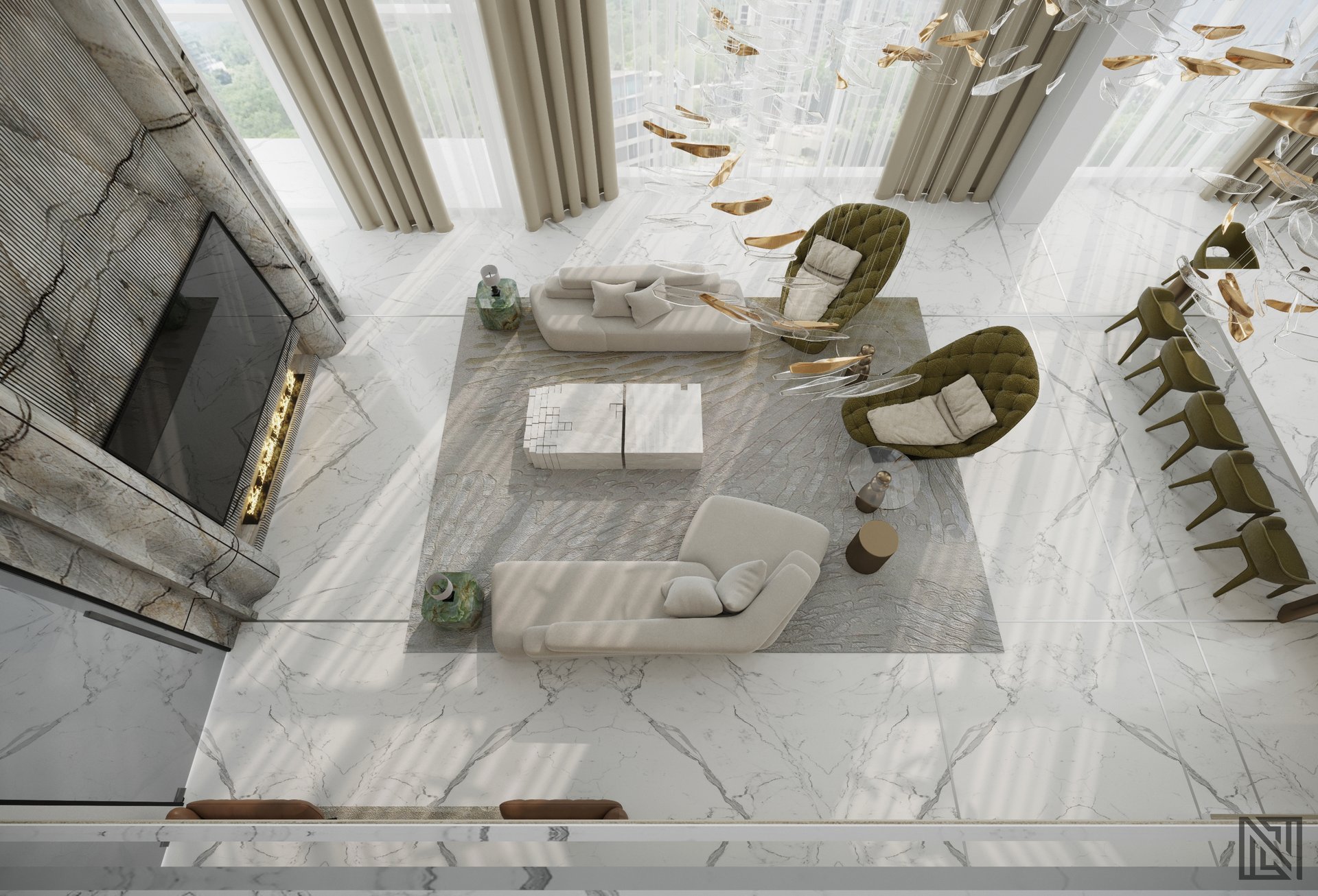 ATGC Project — architecture, view 9 of 37, Radiant Square Tower, Abu Dhabi. 3ds Max · Corona render by Nasmeer VM.