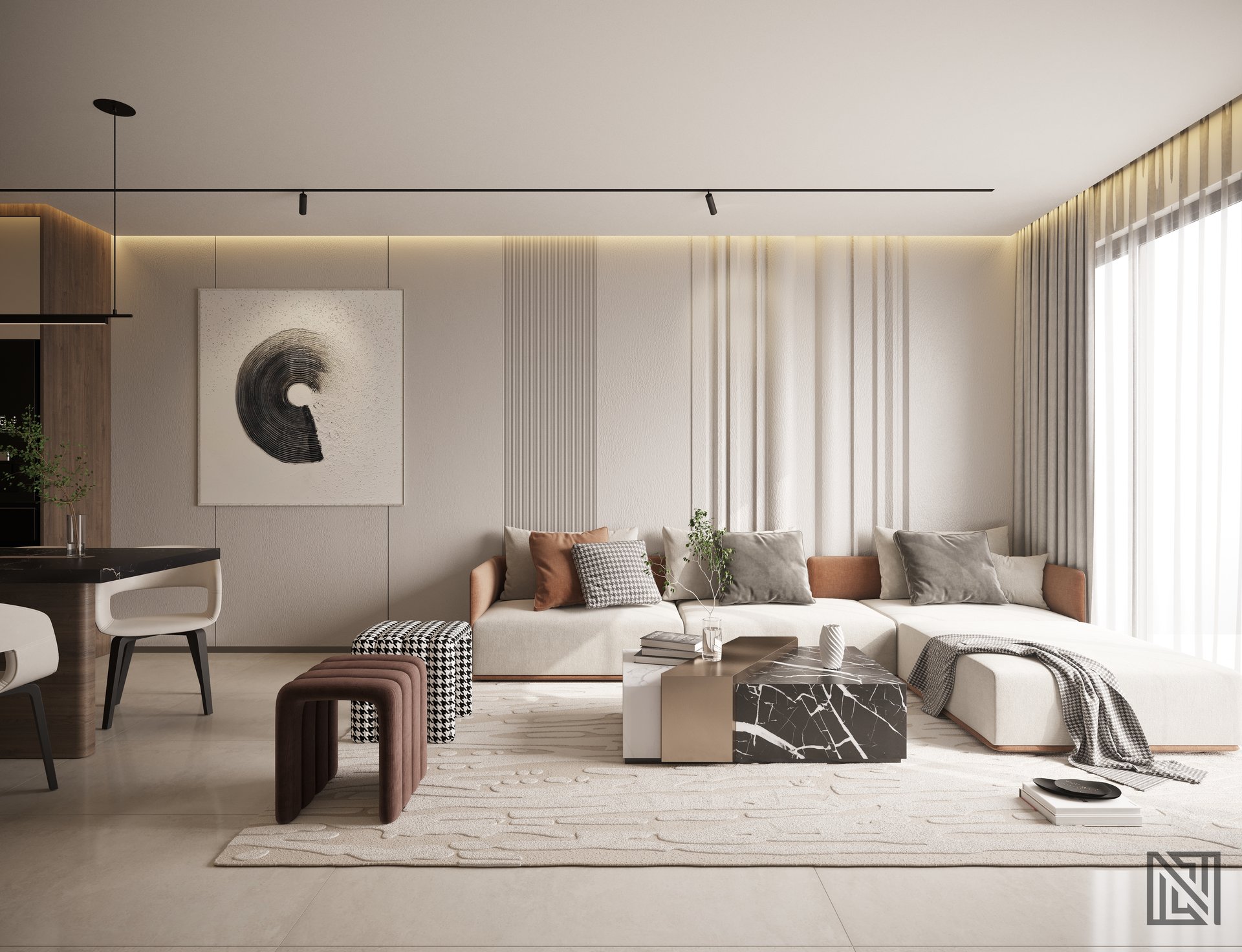 Apartment Interior — interior, view 2 of 12, UAE. 3ds Max · Corona render by Nasmeer VM.