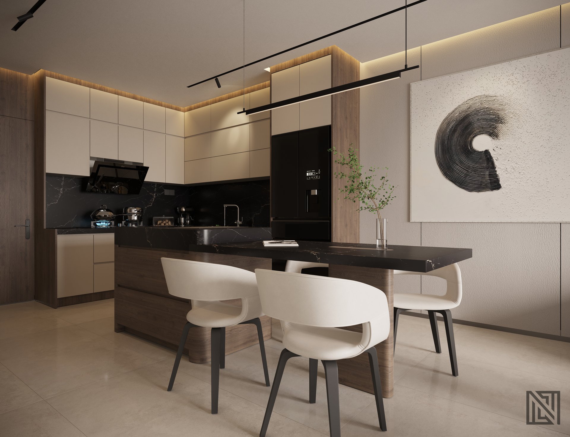 Apartment Interior — interior, view 3 of 12, UAE. 3ds Max · Corona render by Nasmeer VM.