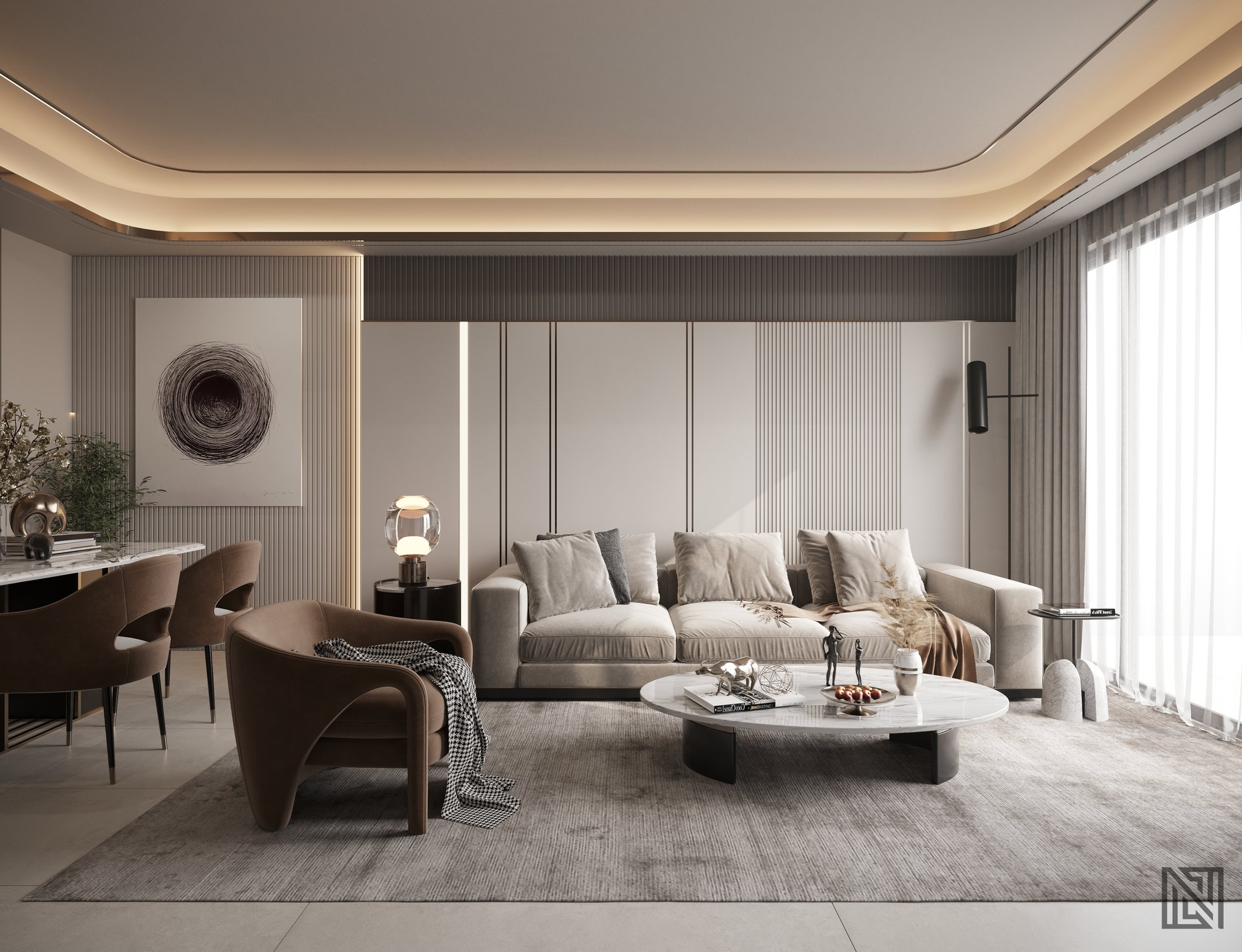 Apartment Study — interior, view 2 of 8, UAE. 3ds Max · Corona render by Nasmeer VM.