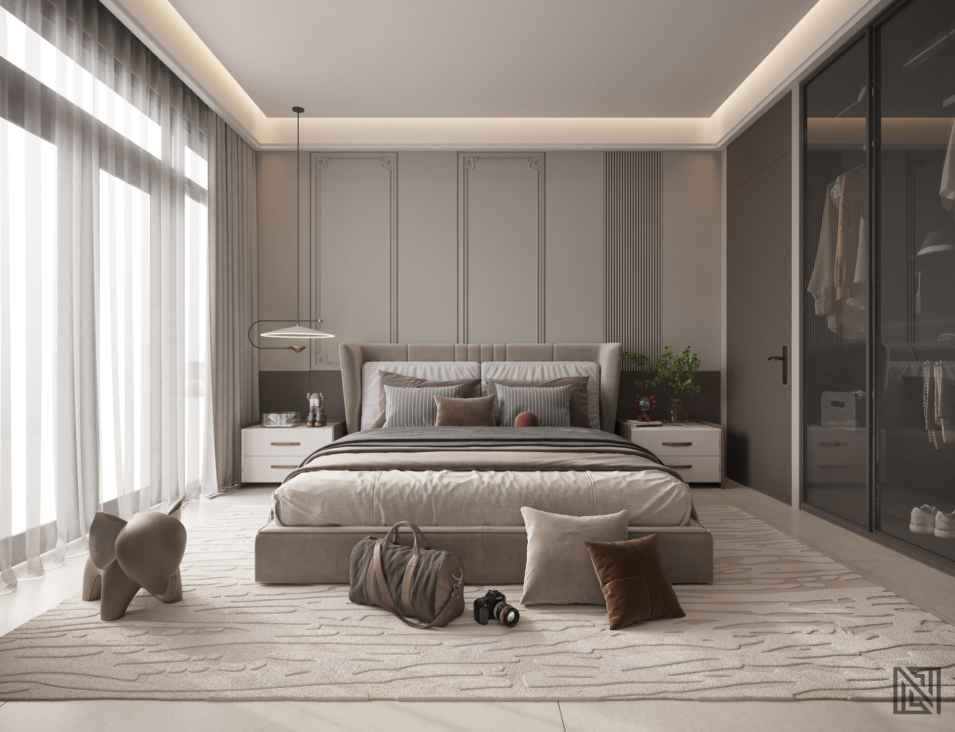 Apartment Study — interior, view 5 of 8, UAE. 3ds Max · Corona render by Nasmeer VM.