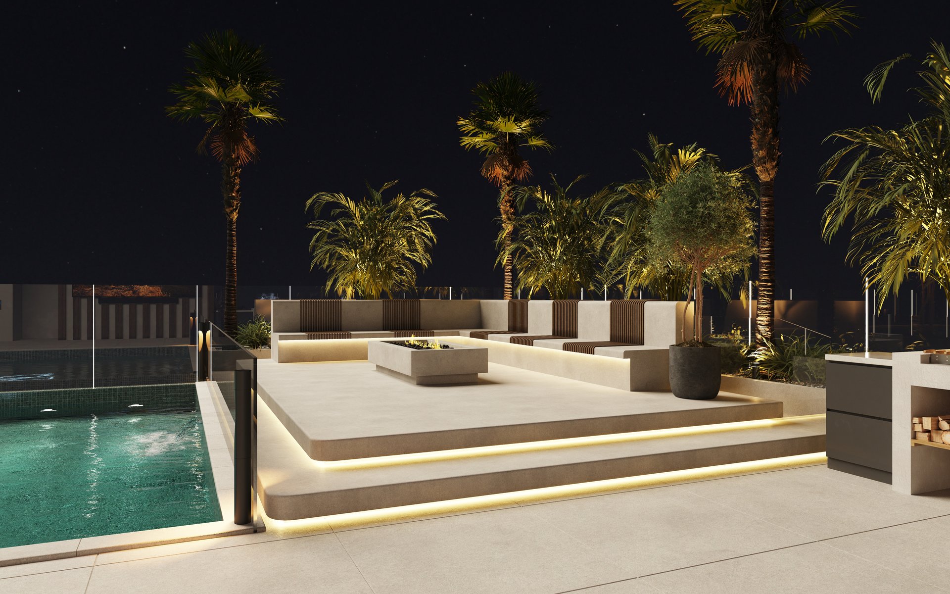 Azra Residence — architecture, view 68 of 74, Beachfront, UAE. 3ds Max · Corona · Lumion render by Nasmeer VM.