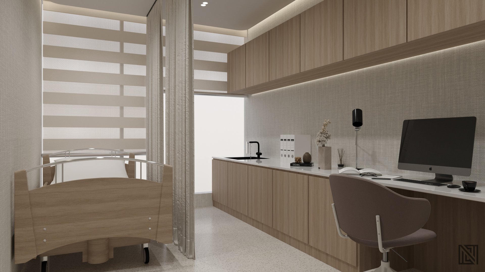 Beauty Clinic — interior, view 3 of 3, UAE. 3ds Max · Corona render by Nasmeer VM.