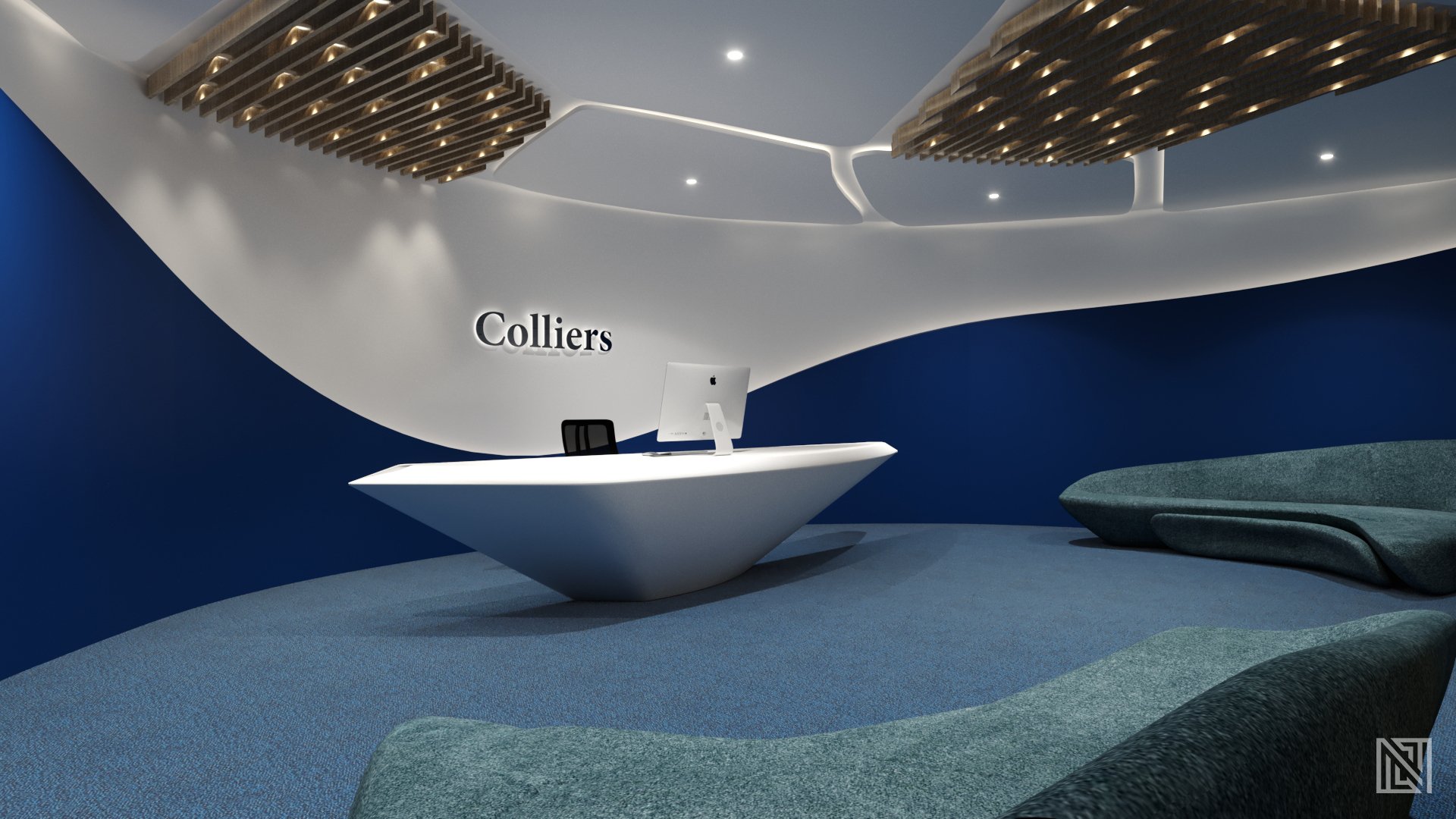 Colliers Office — commercial, view 2 of 9, UAE. 3ds Max · Corona render by Nasmeer VM.