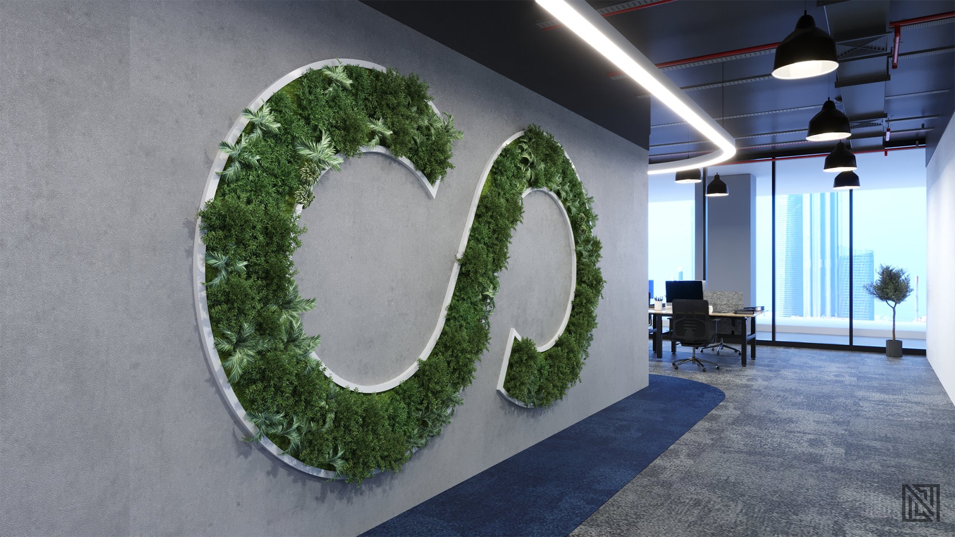 Contango Office — commercial, view 3 of 5, UAE. 3ds Max · V-Ray render by Nasmeer VM.