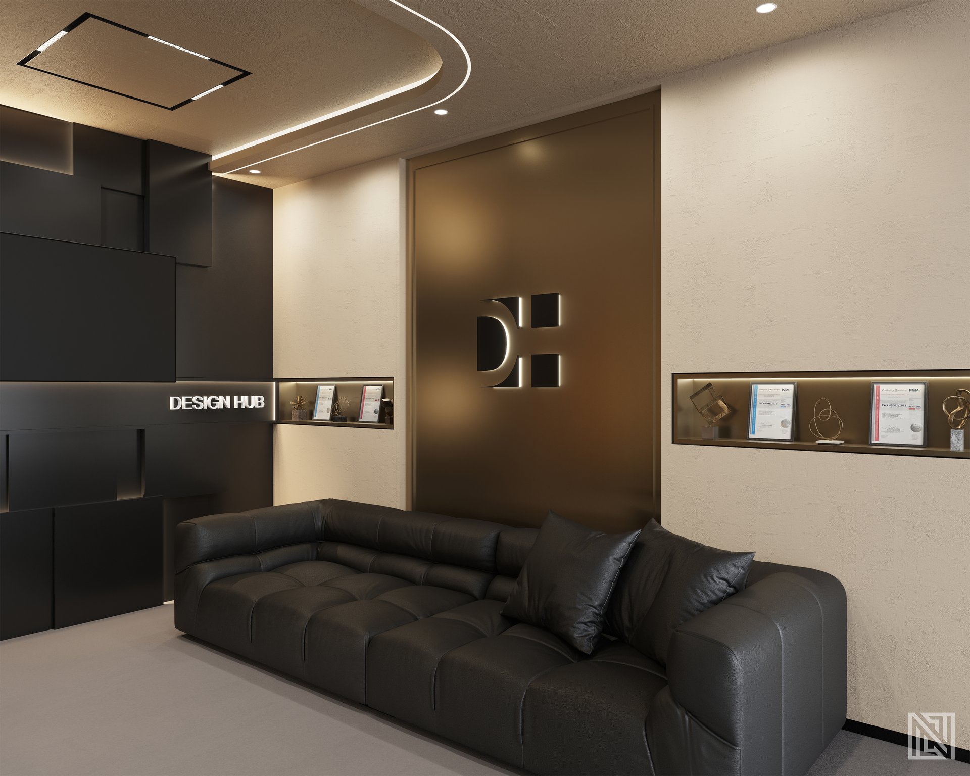 Design Hub — Office — commercial, view 4 of 5, UAE. 3ds Max · Corona render by Nasmeer VM.