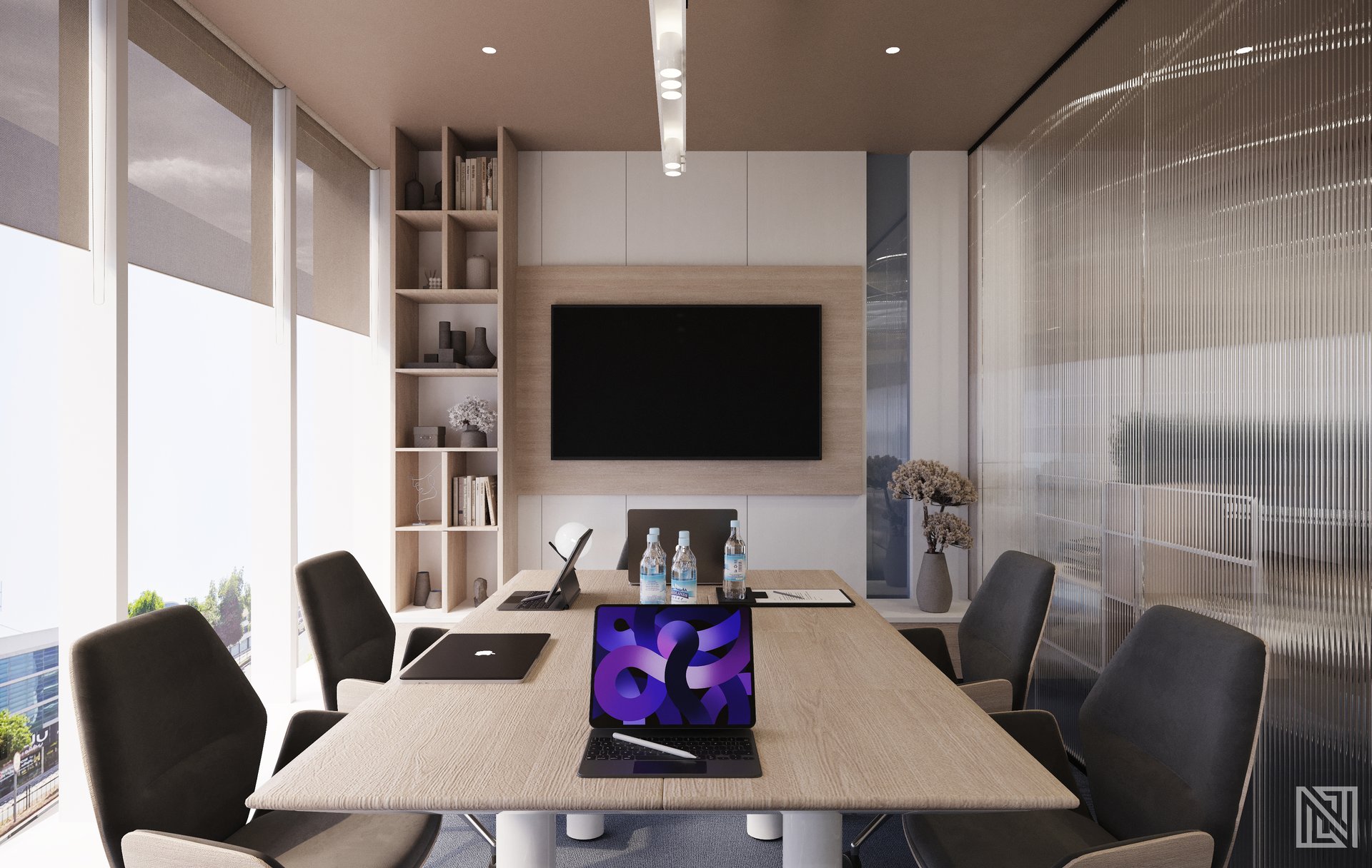 Designs & Dimensions — Office — commercial, view 10 of 13, UAE. 3ds Max · Corona render by Nasmeer VM.