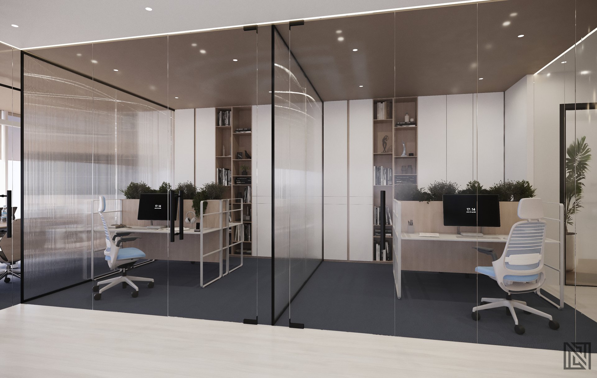 Designs & Dimensions — Office — commercial, view 12 of 13, UAE. 3ds Max · Corona render by Nasmeer VM.