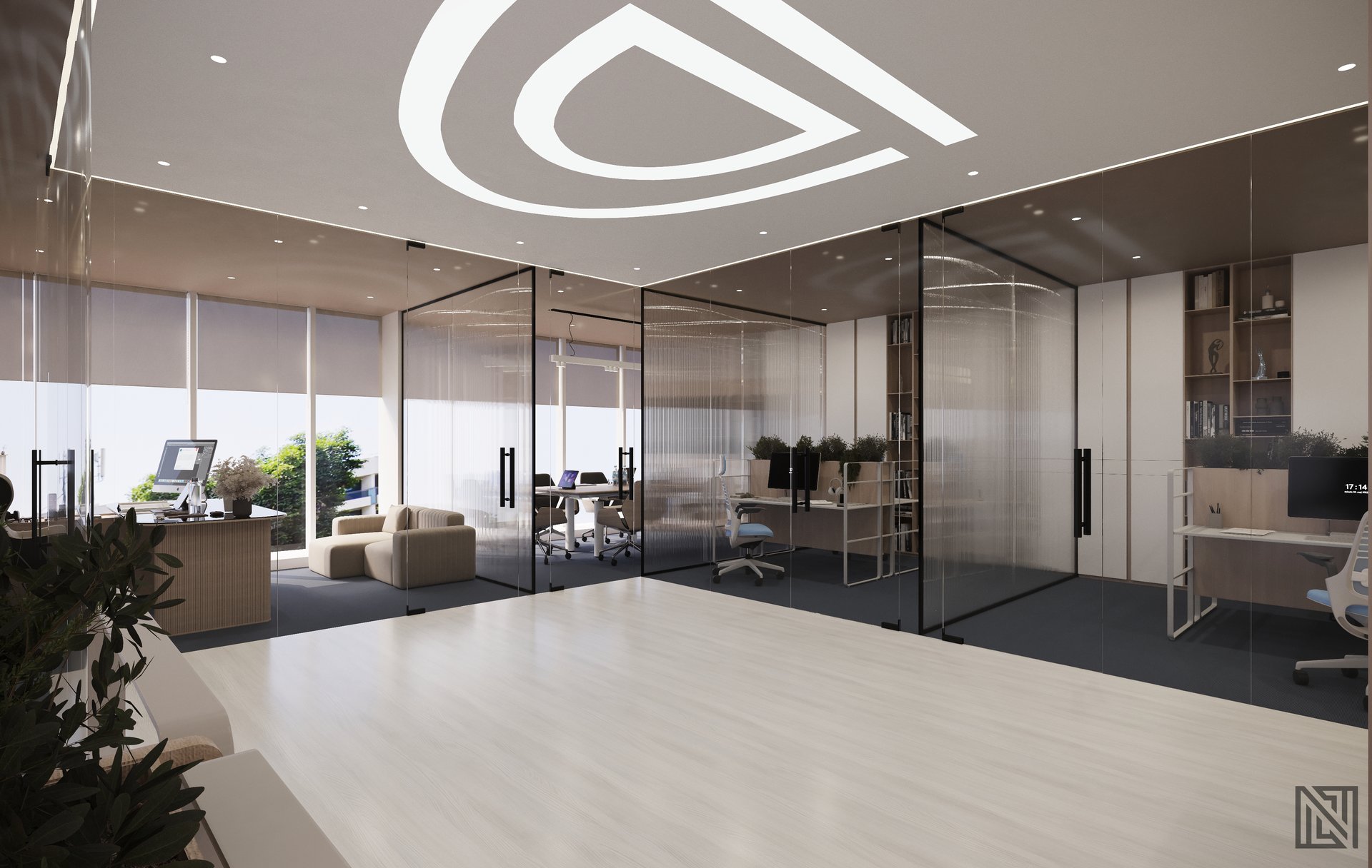 Designs & Dimensions — Office — commercial, view 4 of 13, UAE. 3ds Max · Corona render by Nasmeer VM.