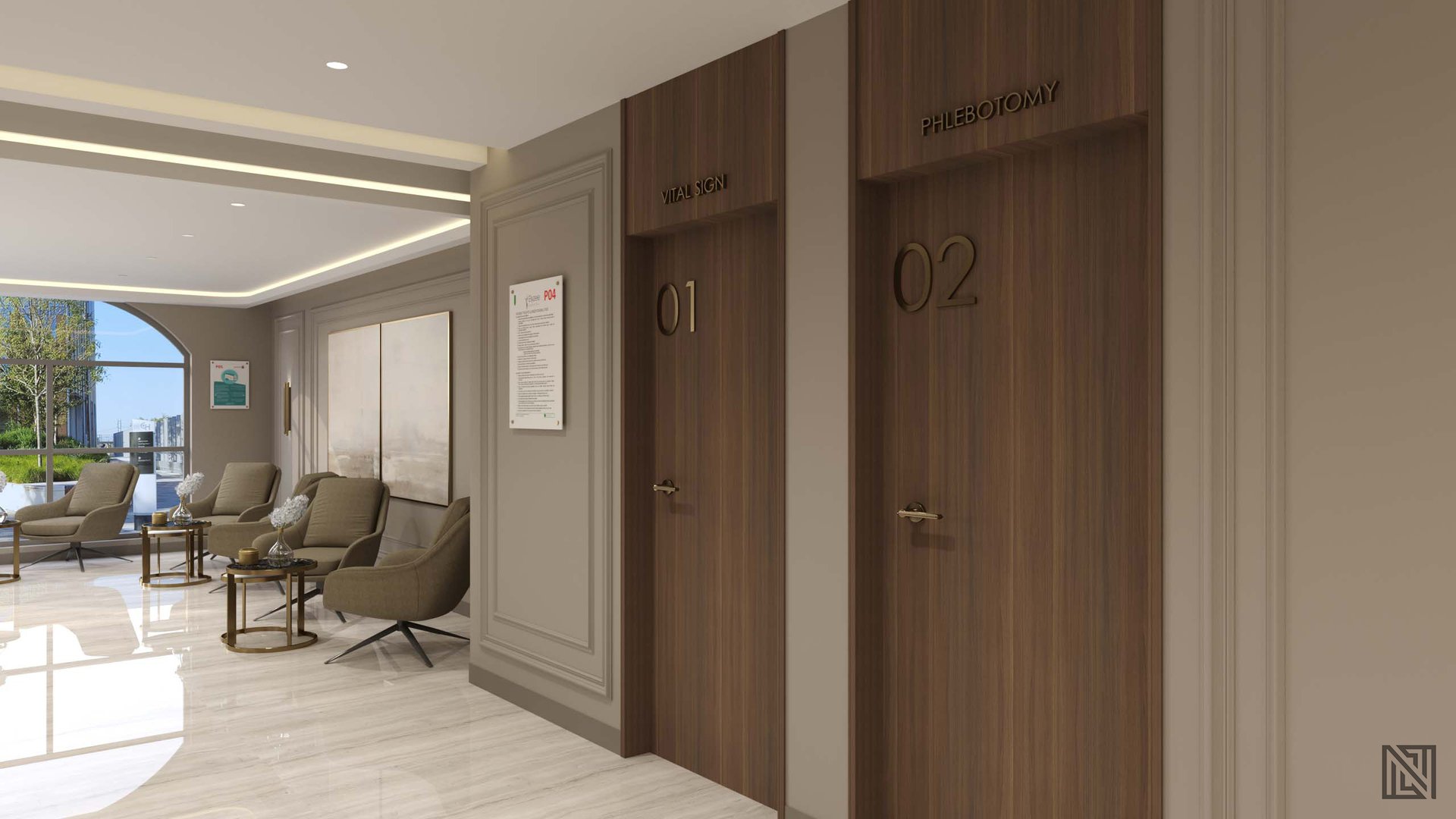 Elyzee Hospital — Interior — interior, view 6 of 7, UAE. 3ds Max · V-Ray render by Nasmeer VM.