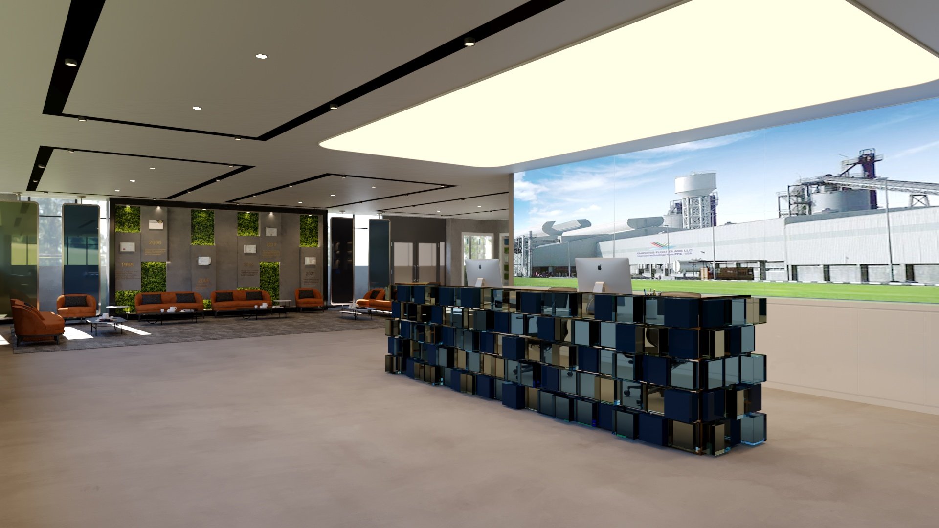 Emirates Float Glass — Office — commercial, view 2 of 39, UAE. 3ds Max · Corona render by Nasmeer VM.