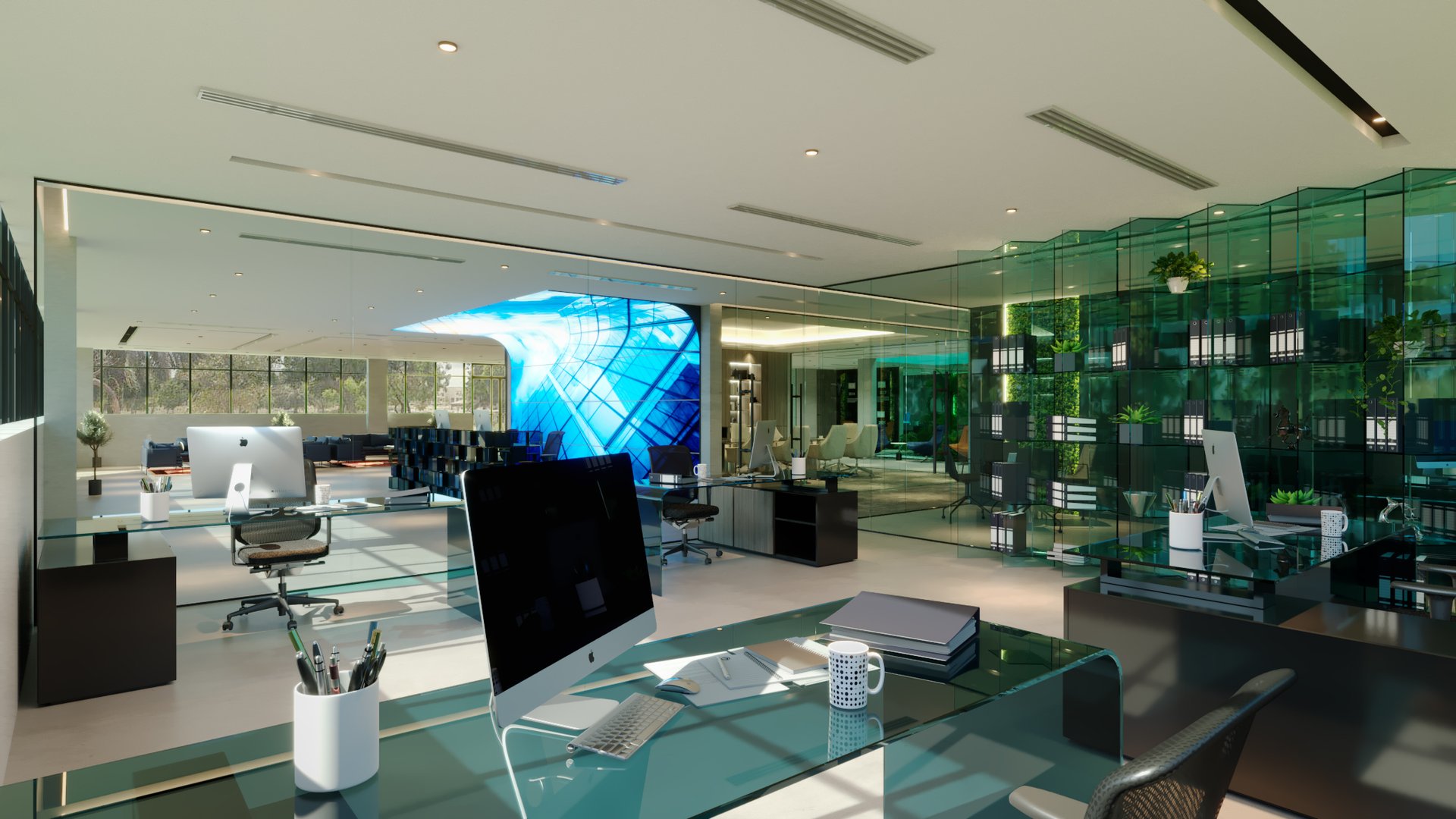 Emirates Float Glass — Office — commercial, view 6 of 39, UAE. 3ds Max · Corona render by Nasmeer VM.