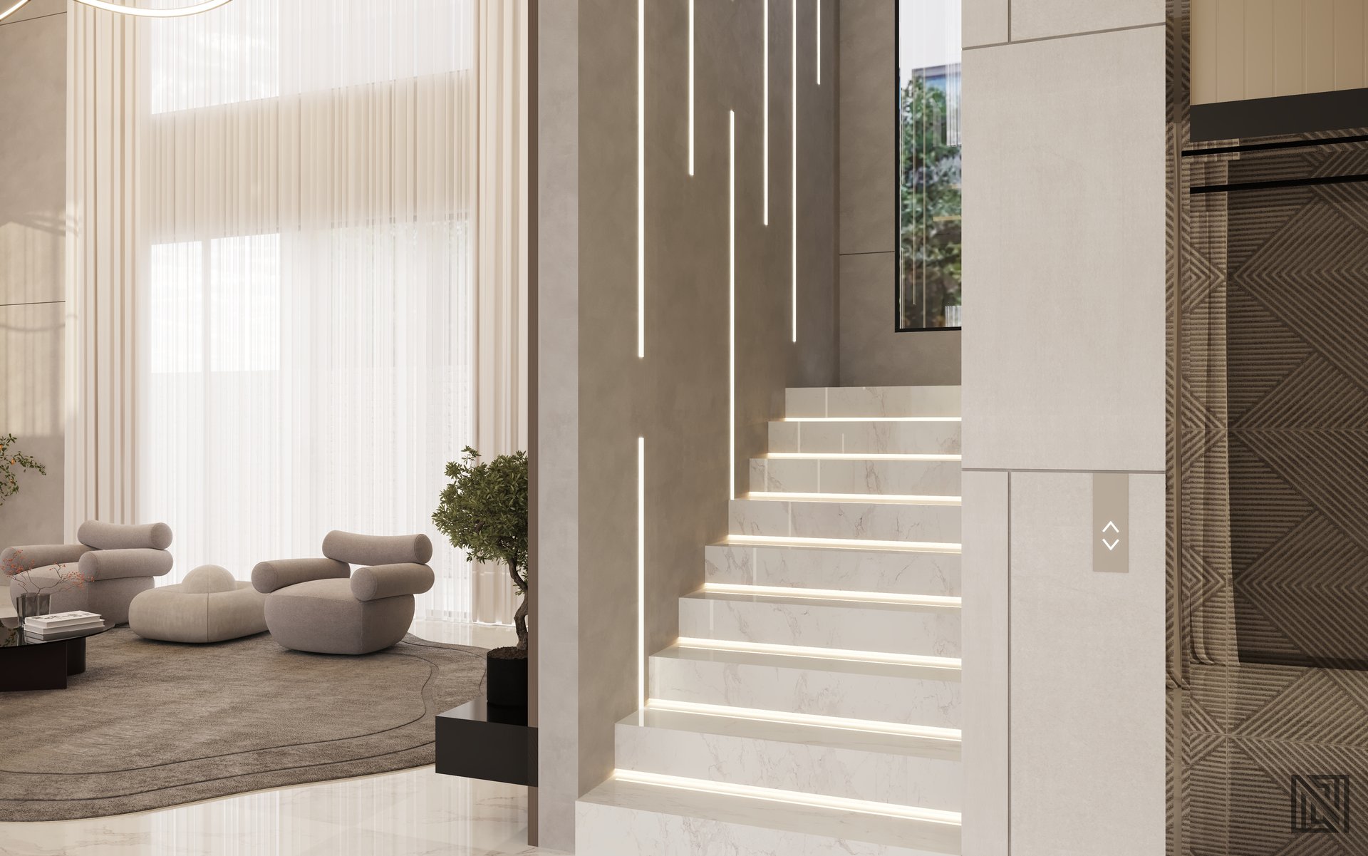 Fawad Villa — architecture, view 15 of 70, UAE. 3ds Max · Corona render by Nasmeer VM.