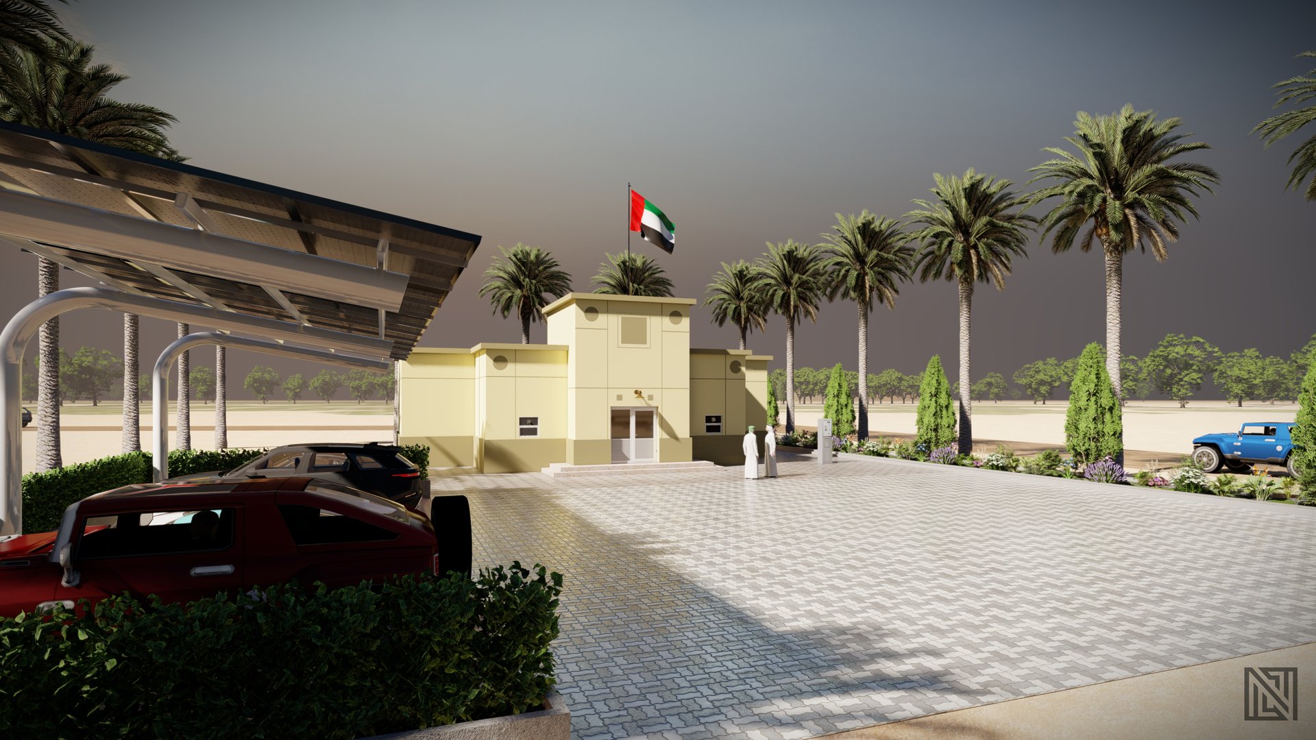 Government Rest House — architecture, view 2 of 13, UAE. 3ds Max · Corona render by Nasmeer VM.