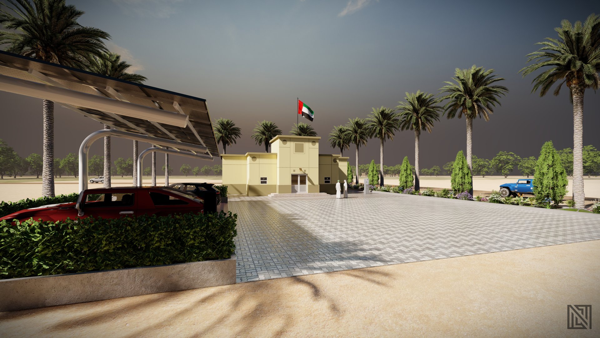 Government Rest House — architecture, view 3 of 13, UAE. 3ds Max · Corona render by Nasmeer VM.