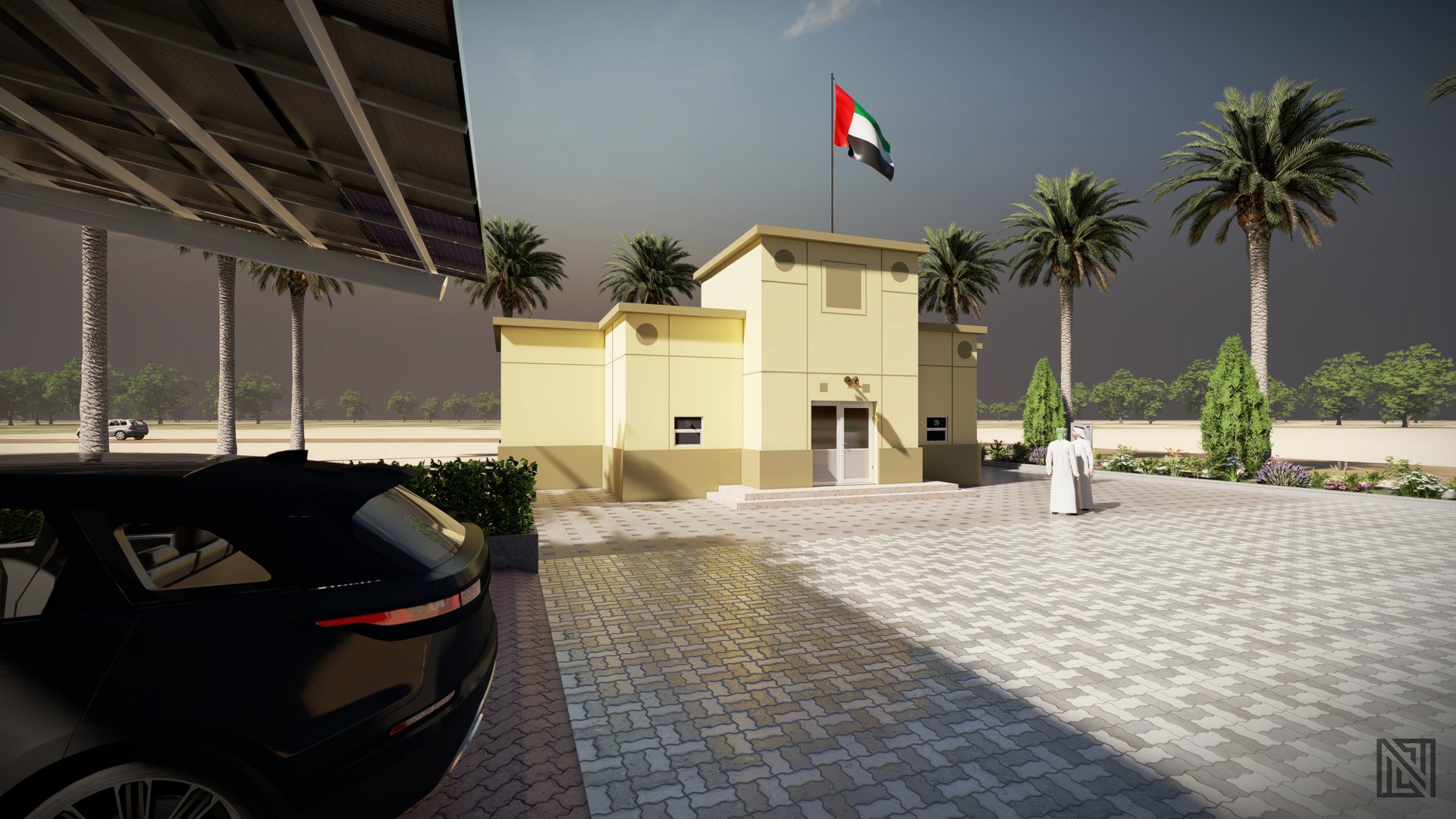 Government Rest House — architecture, view 4 of 13, UAE. 3ds Max · Corona render by Nasmeer VM.