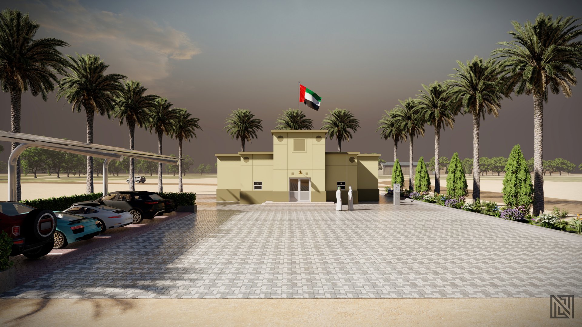 Government Rest House — architecture, view 5 of 13, UAE. 3ds Max · Corona render by Nasmeer VM.