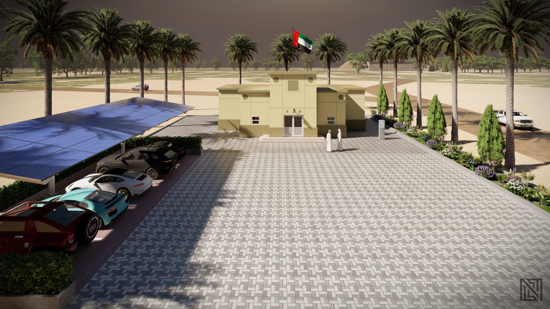 Government Rest House — architecture, view 6 of 13, UAE. 3ds Max · Corona render by Nasmeer VM.