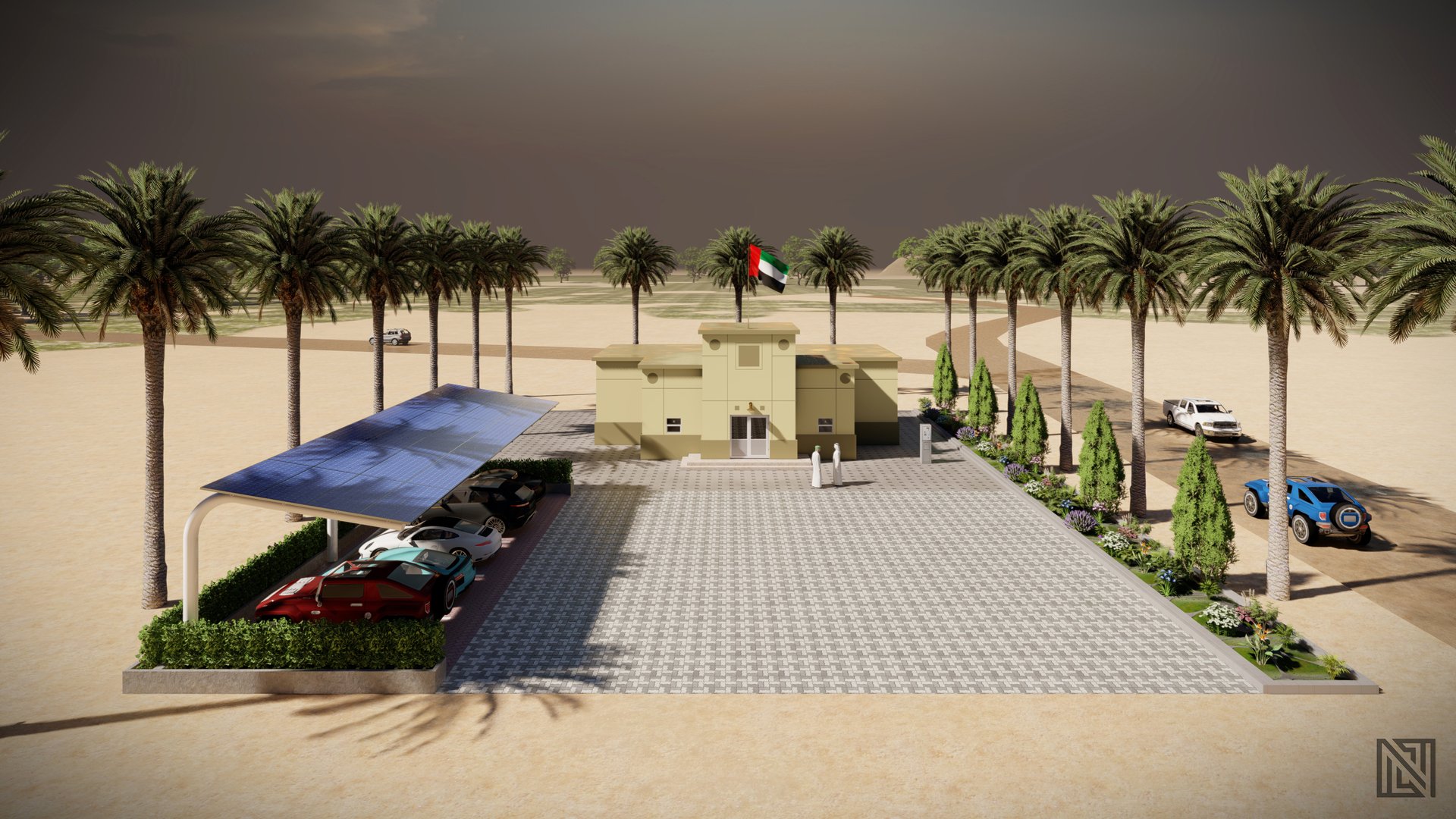 Government Rest House — architecture, view 8 of 13, UAE. 3ds Max · Corona render by Nasmeer VM.