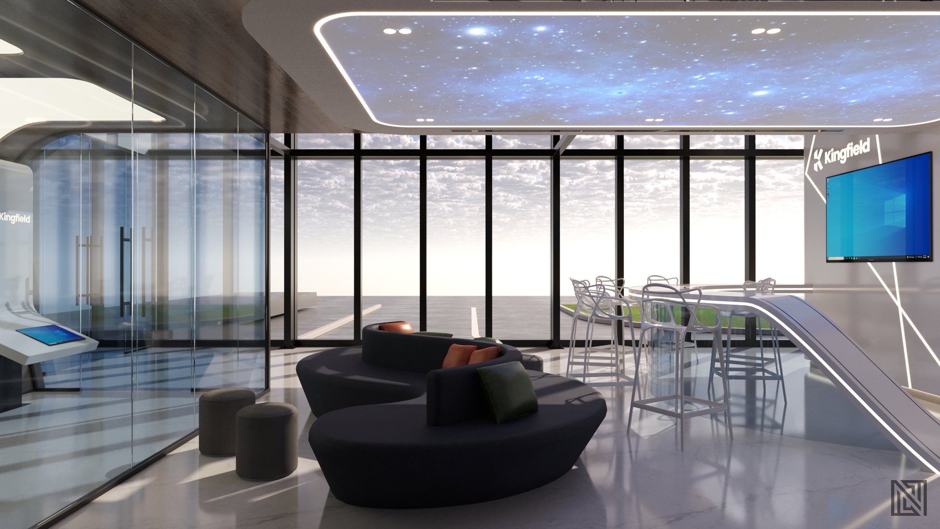 Kingfield Office — commercial, view 10 of 10, UAE. 3ds Max · Corona render by Nasmeer VM.