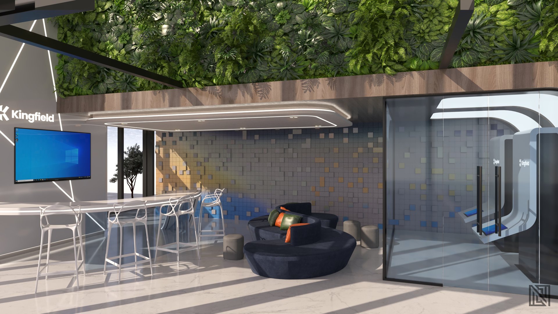 Kingfield Office — commercial, view 3 of 10, UAE. 3ds Max · Corona render by Nasmeer VM.