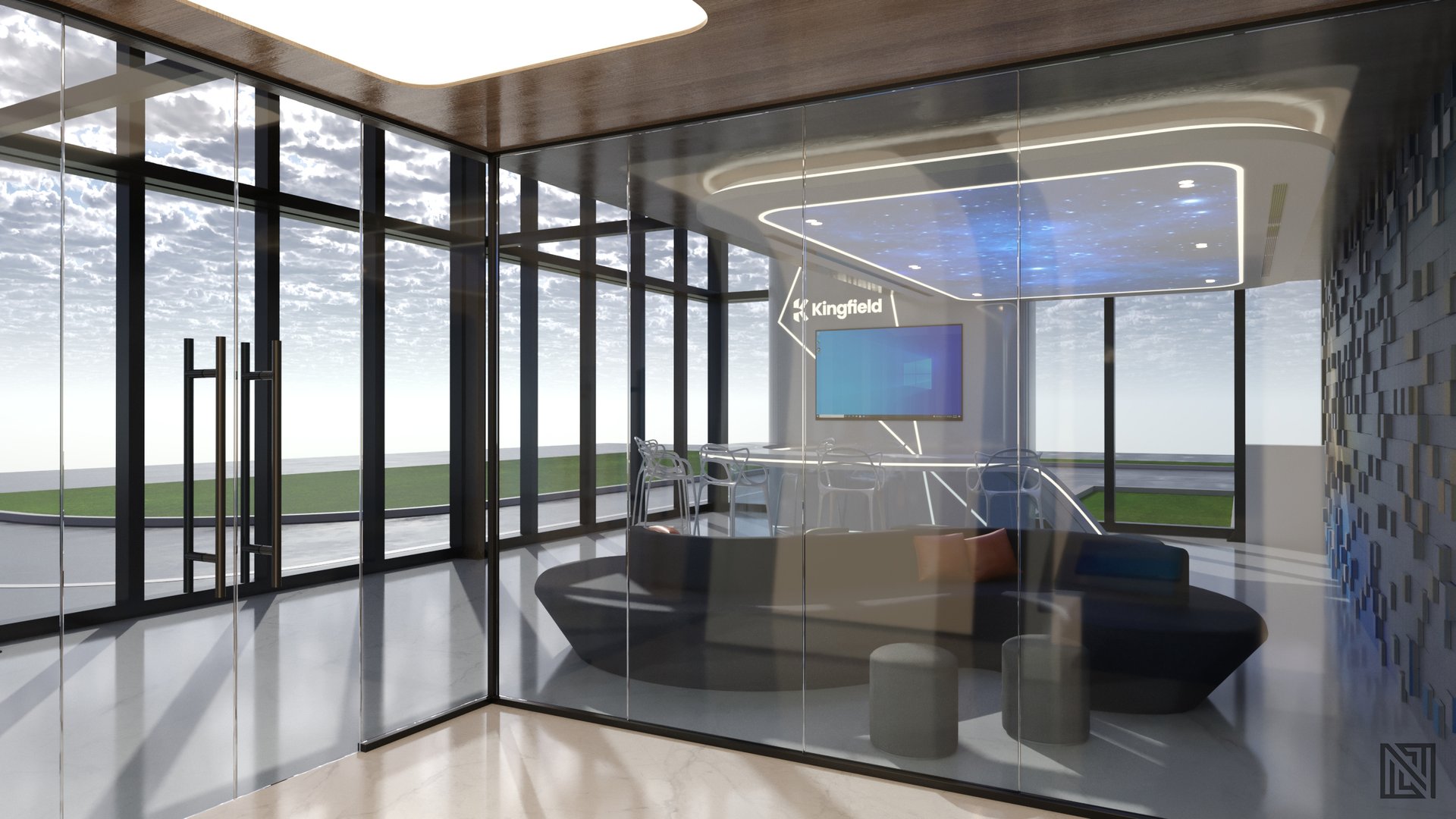 Kingfield Office — commercial, view 4 of 10, UAE. 3ds Max · Corona render by Nasmeer VM.
