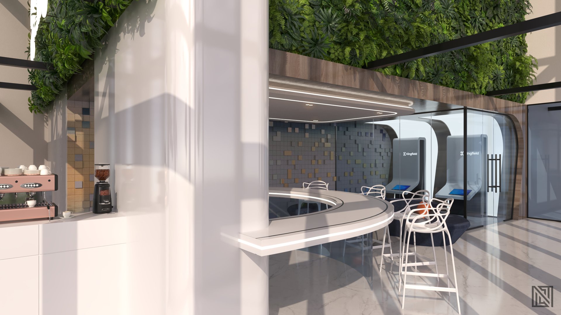 Kingfield Office — commercial, view 5 of 10, UAE. 3ds Max · Corona render by Nasmeer VM.