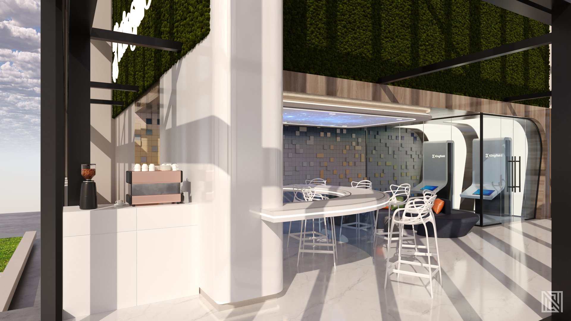 Kingfield Office — commercial, view 8 of 10, UAE. 3ds Max · Corona render by Nasmeer VM.