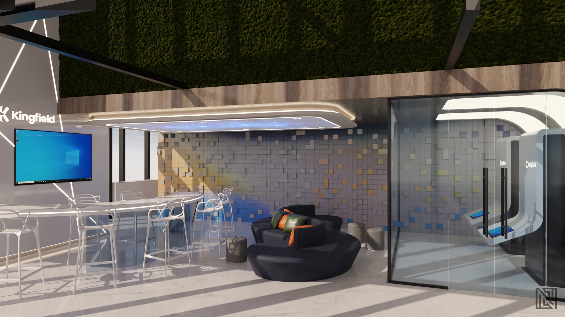 Kingfield Office — commercial, view 9 of 10, UAE. 3ds Max · Corona render by Nasmeer VM.