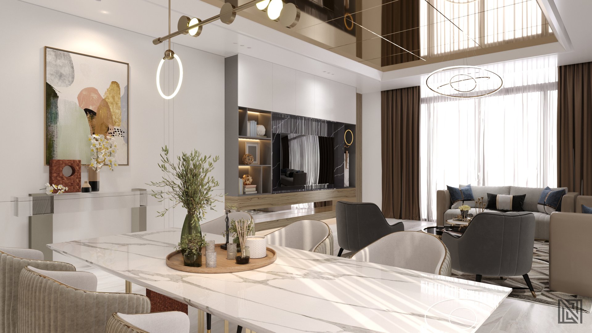 Luxury Apartment — interior, view 4 of 9, UAE. 3ds Max · Corona render by Nasmeer VM.