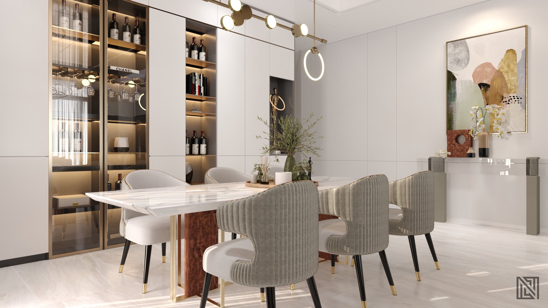 Luxury Apartment — interior, view 6 of 9, UAE. 3ds Max · Corona render by Nasmeer VM.