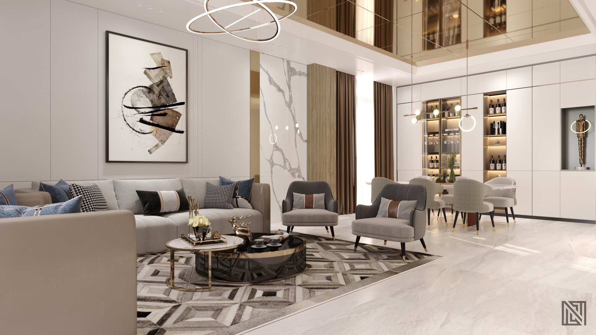 Luxury Apartment — interior, view 7 of 9, UAE. 3ds Max · Corona render by Nasmeer VM.