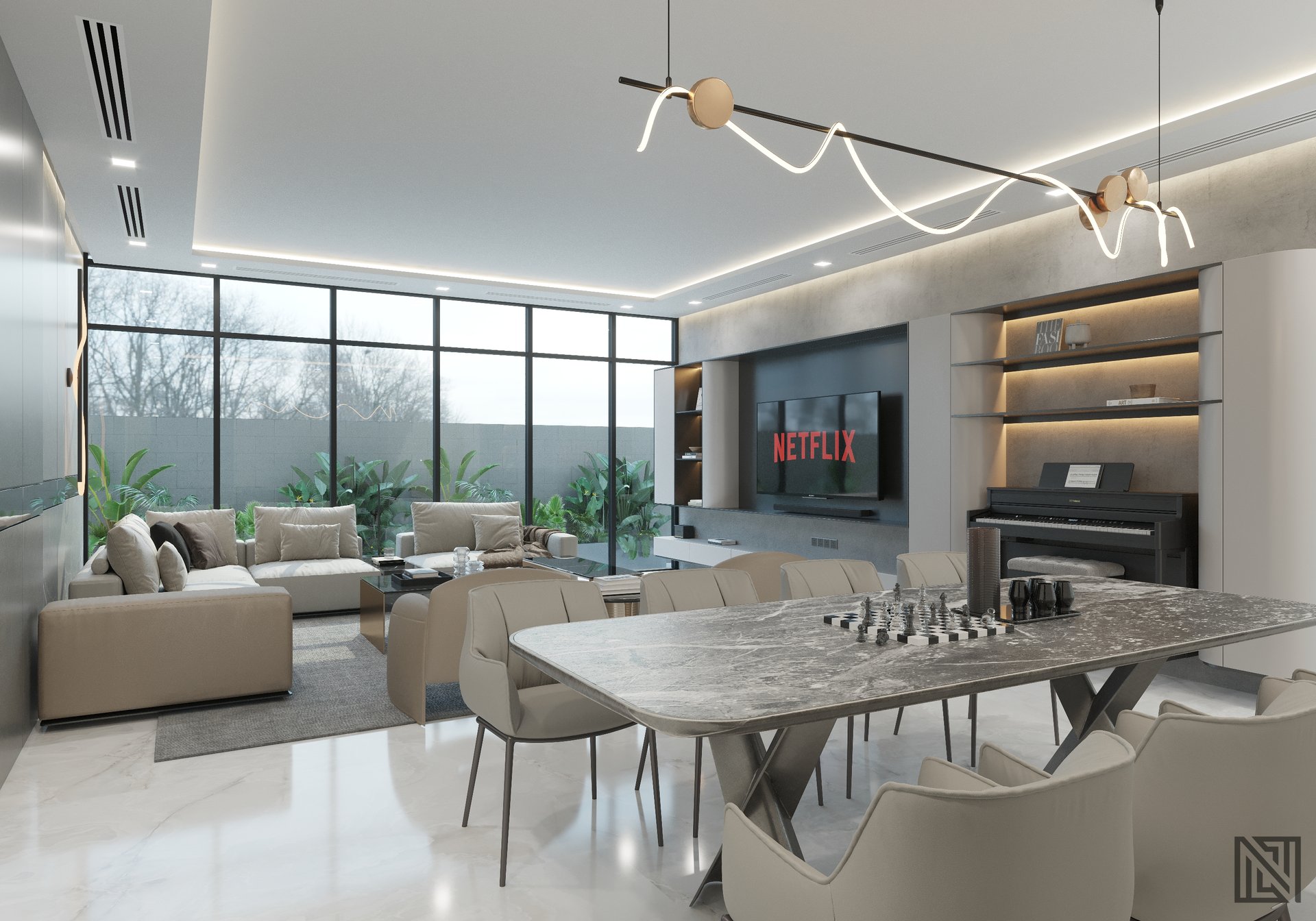 Luxury Villa — Interiors — interior, view 3 of 10, UAE. 3ds Max · Corona render by Nasmeer VM.