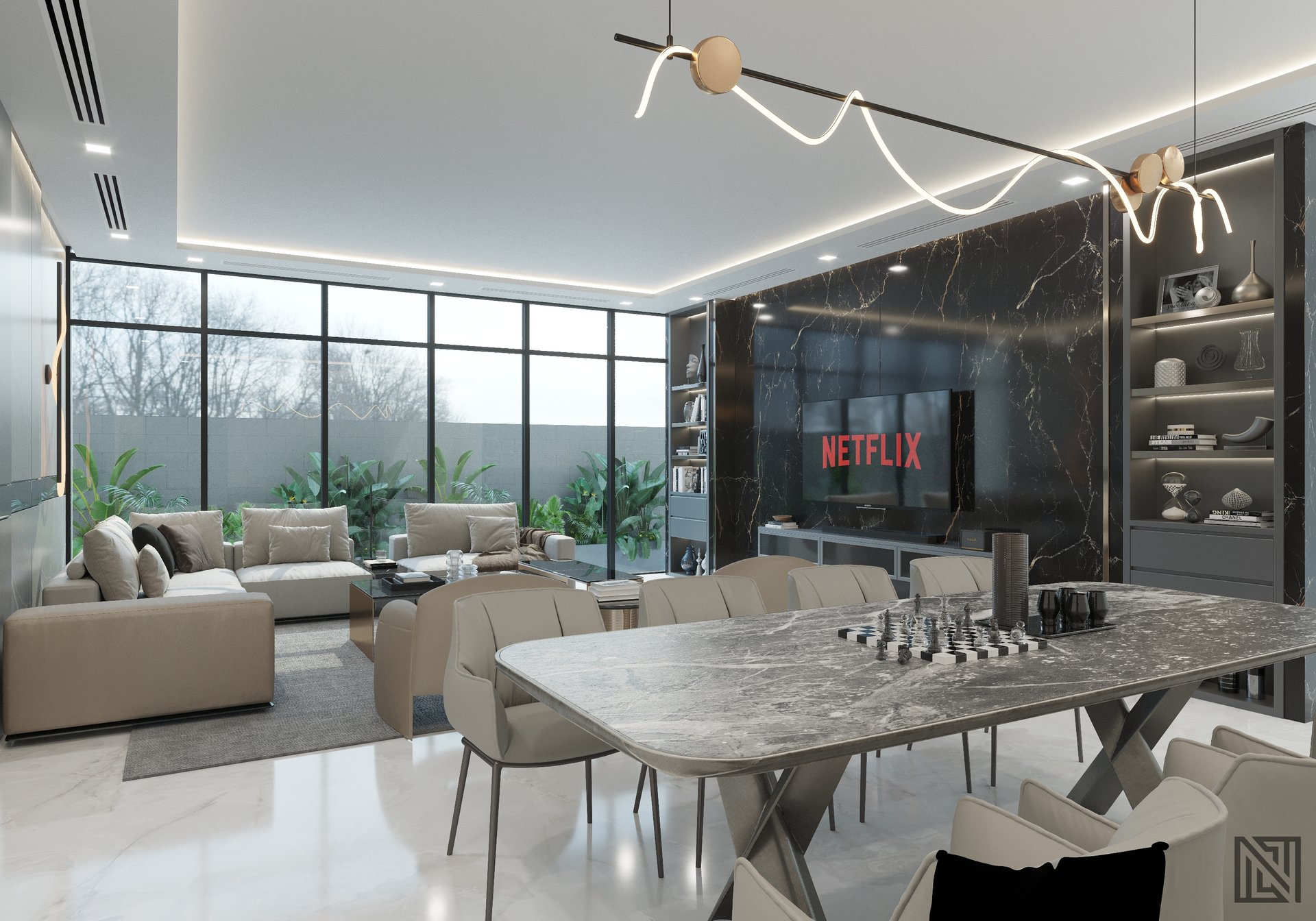 Luxury Villa — Interiors — interior, view 4 of 10, UAE. 3ds Max · Corona render by Nasmeer VM.