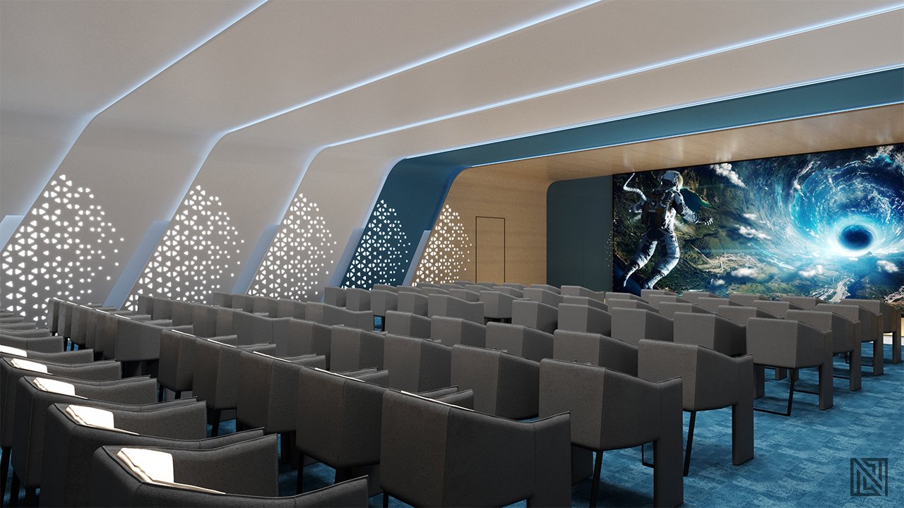 Mini Theatre — interior, view 4 of 6, UAE. 3ds Max · Corona render by Nasmeer VM.