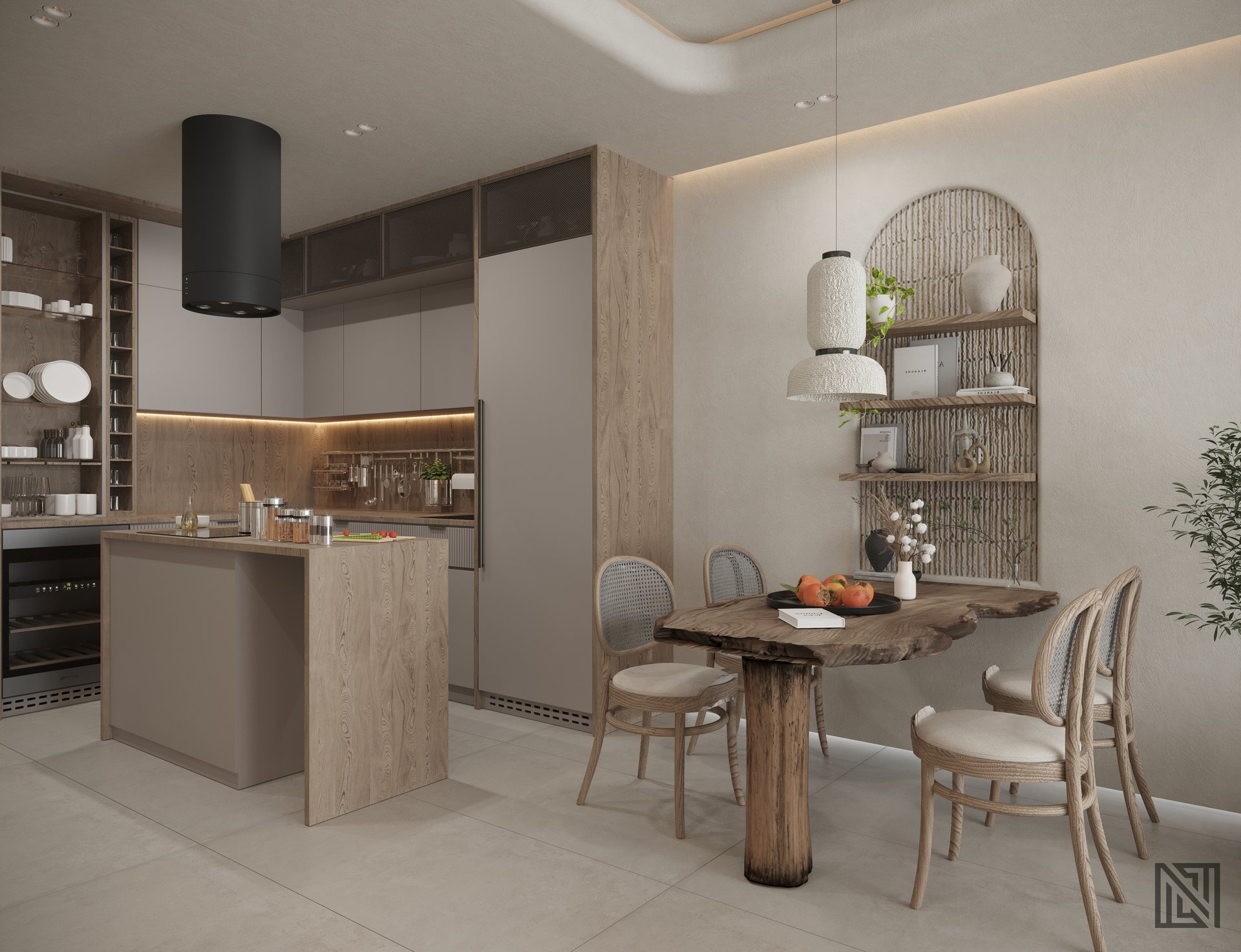 Minimalist Apartment — interior, view 3 of 8, UAE. 3ds Max · Corona render by Nasmeer VM.